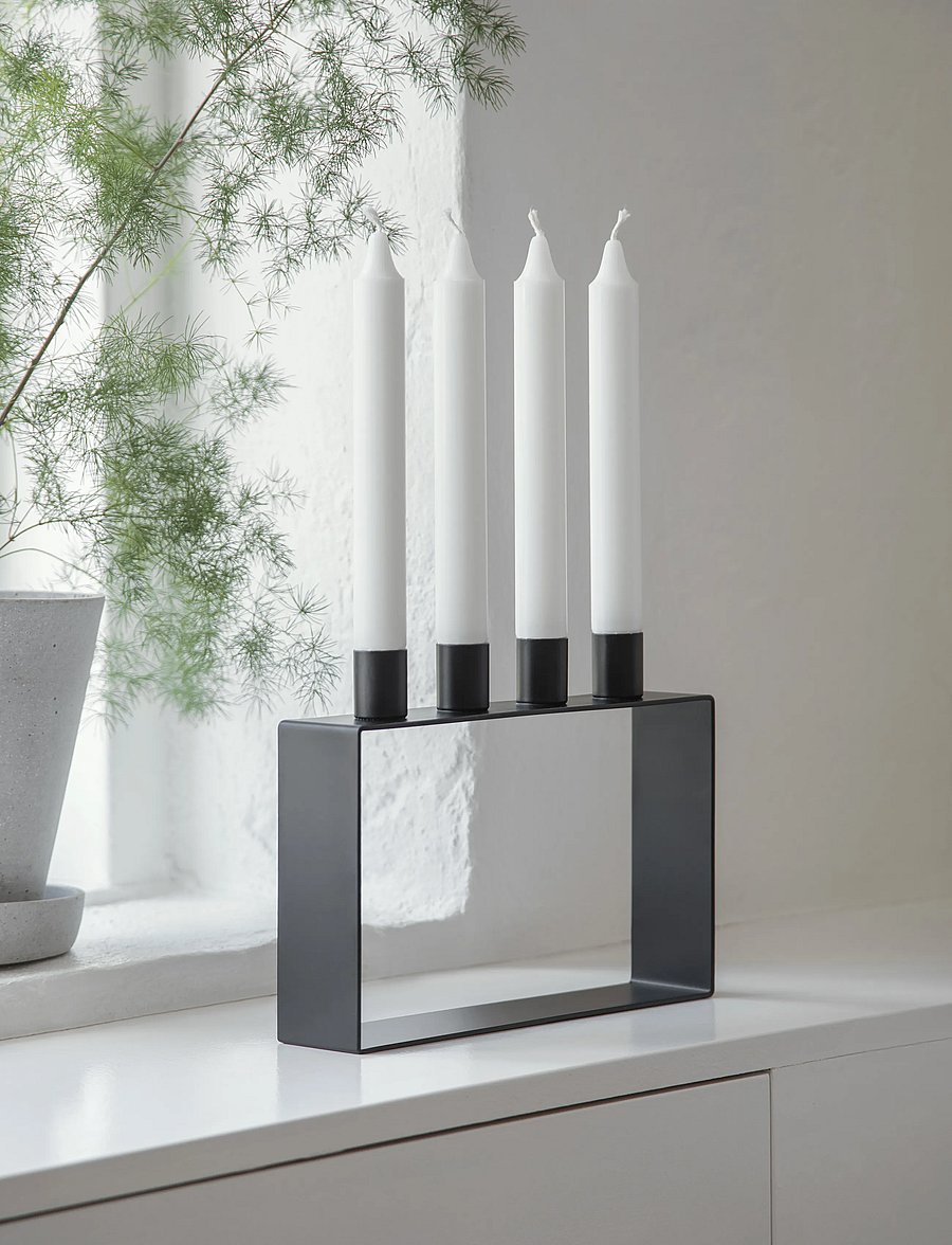 Novoform - FRAME 4 candle holder - kerzenständer - matte black - 0