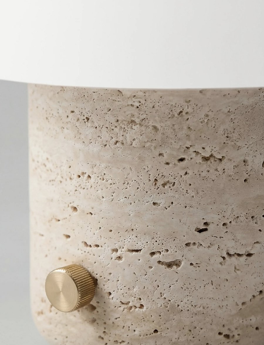 Novoform - TOKYO table lamp - travertine - white, beige - 3