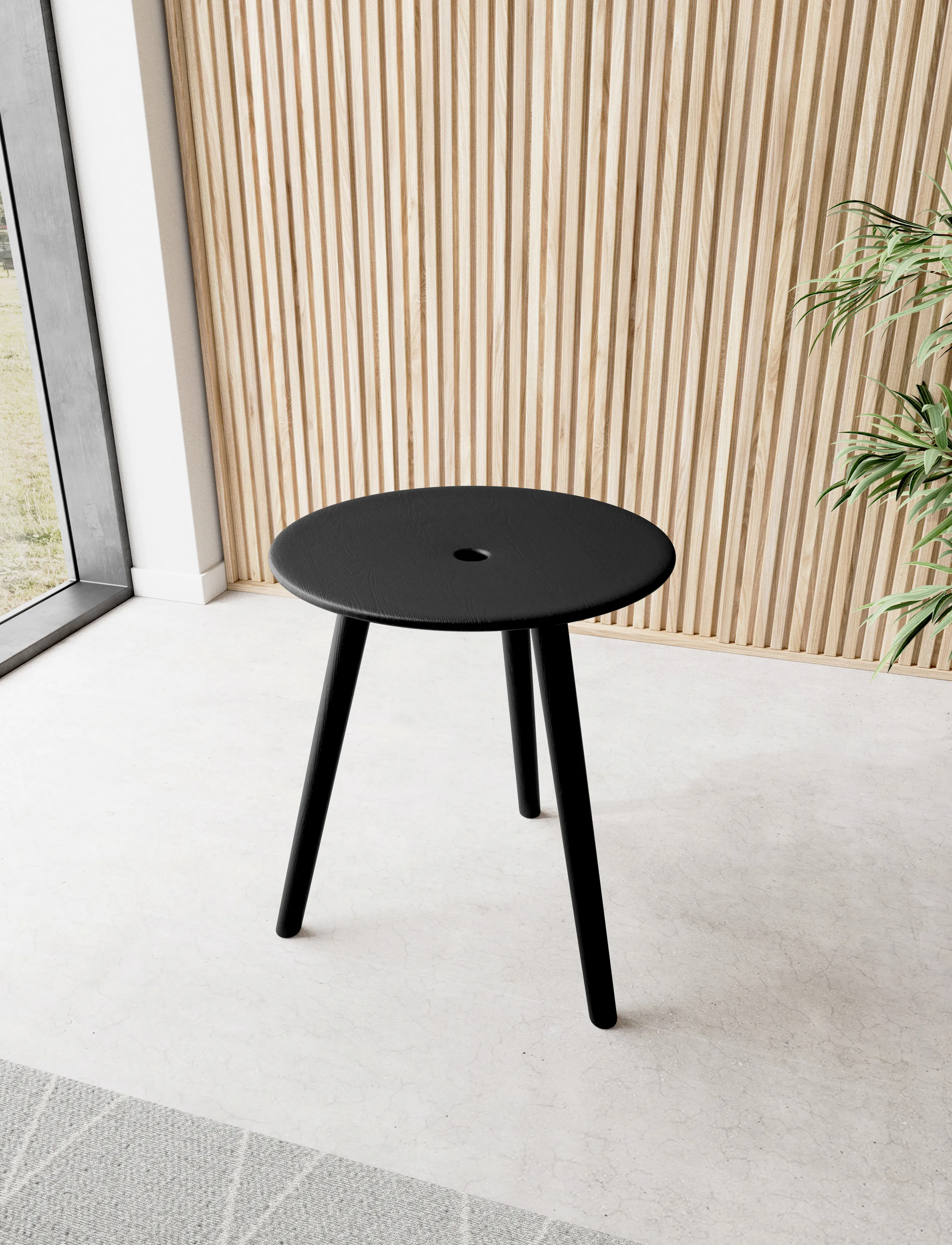Novoform Di Volo Stool 45Cm Black Oak, One Size, Chairs & Stools, Schwarz - Stools Benches, Homeware