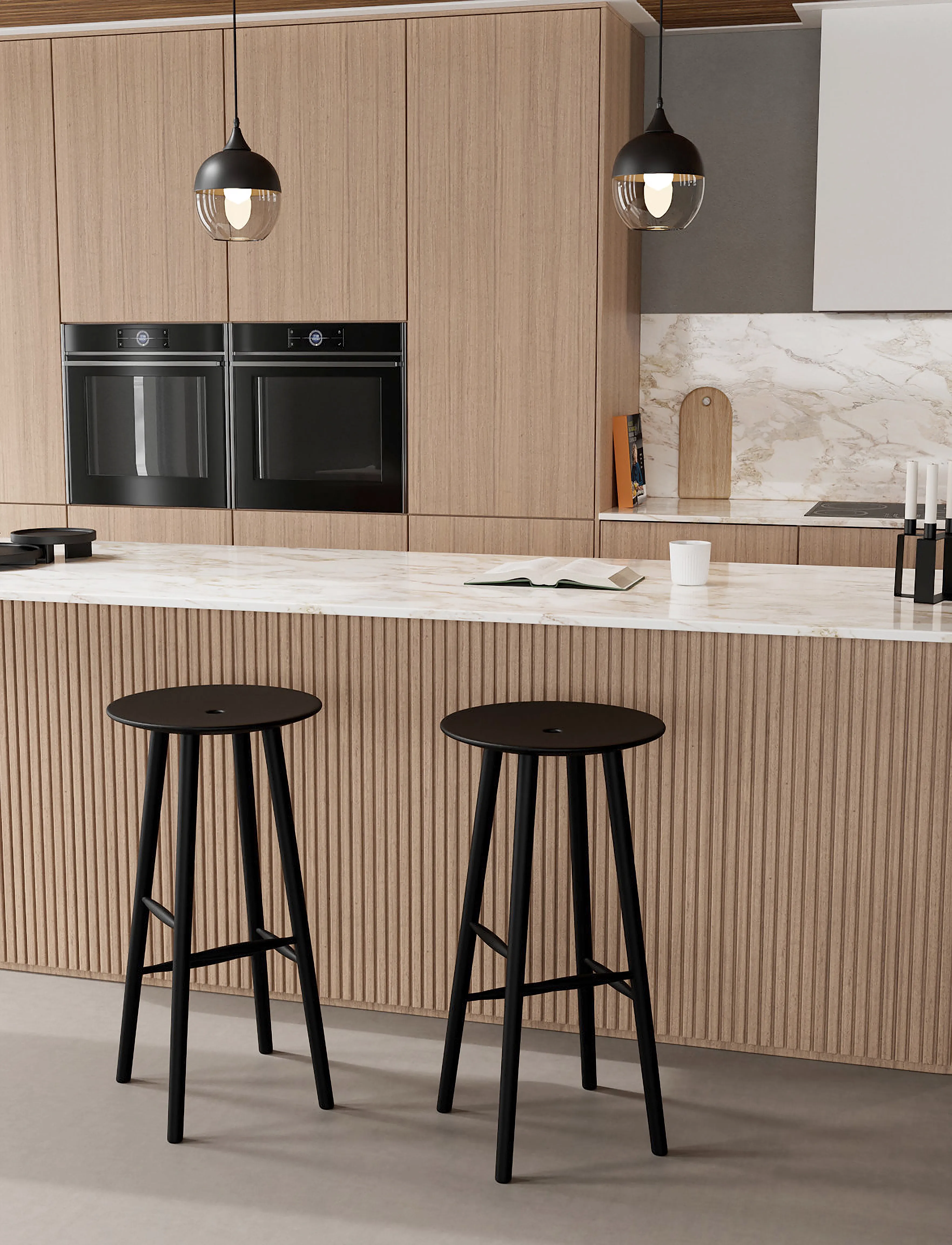 Novoform Di Volo Barstool 75Cm Black Oak, One Size, Chairs & Stools, Schwarz - Barstools, Homeware