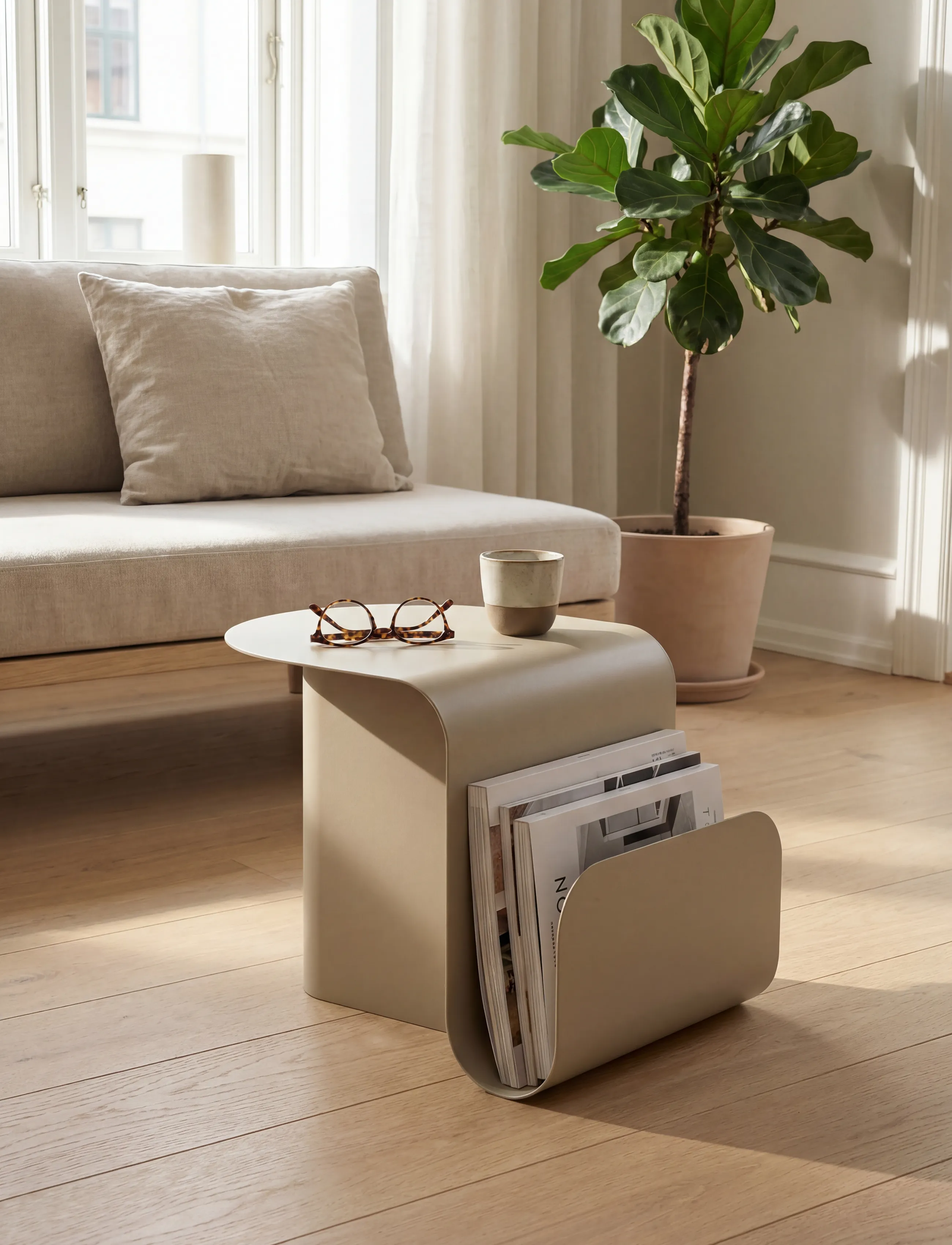 Novoform Yomu Magazine Table Desert Sand, One Size, Tables, Beige - Side Tables & Small Homeware