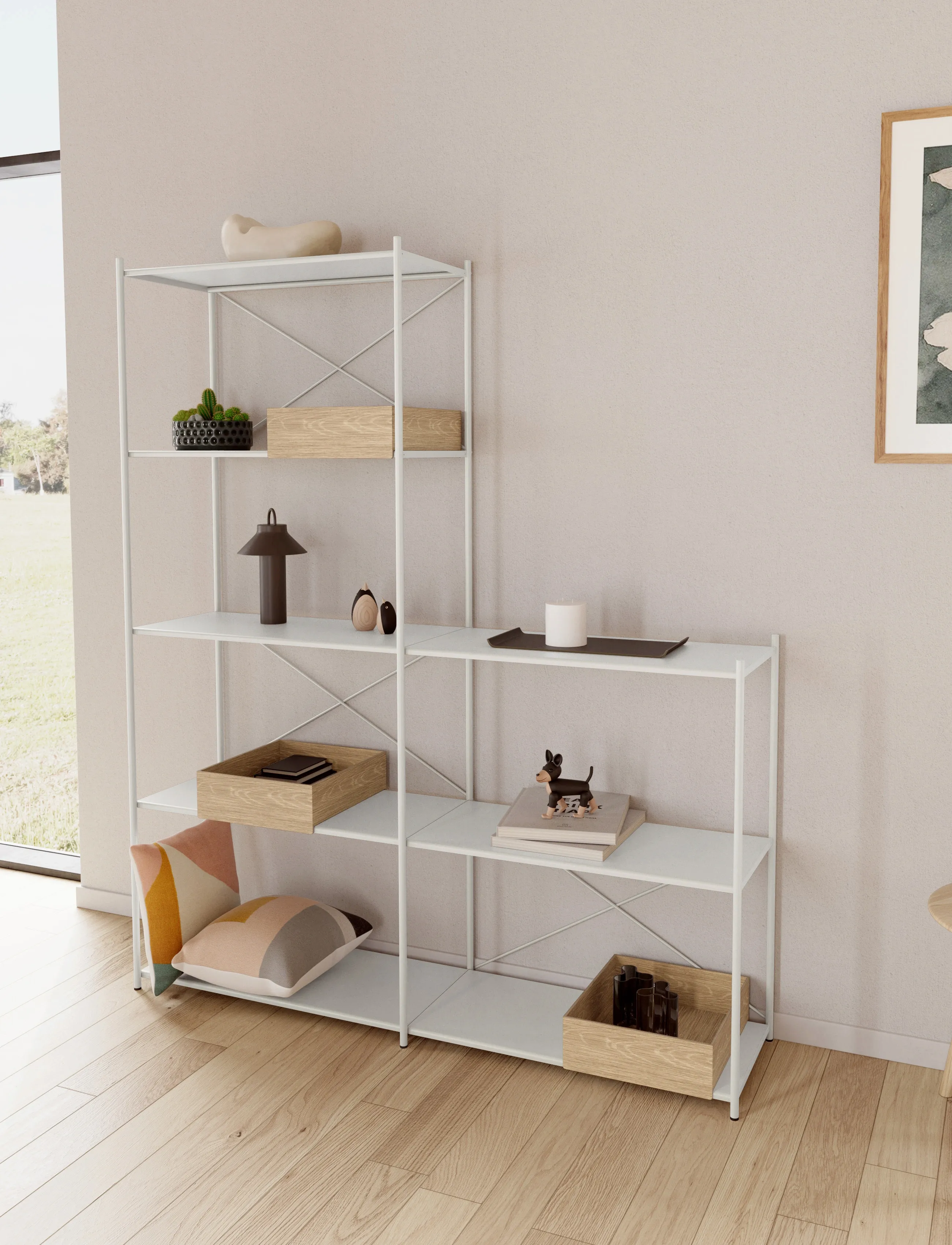 Novoform - Arturo 5-tier extension module - geymsla og hillur - light grey - 4