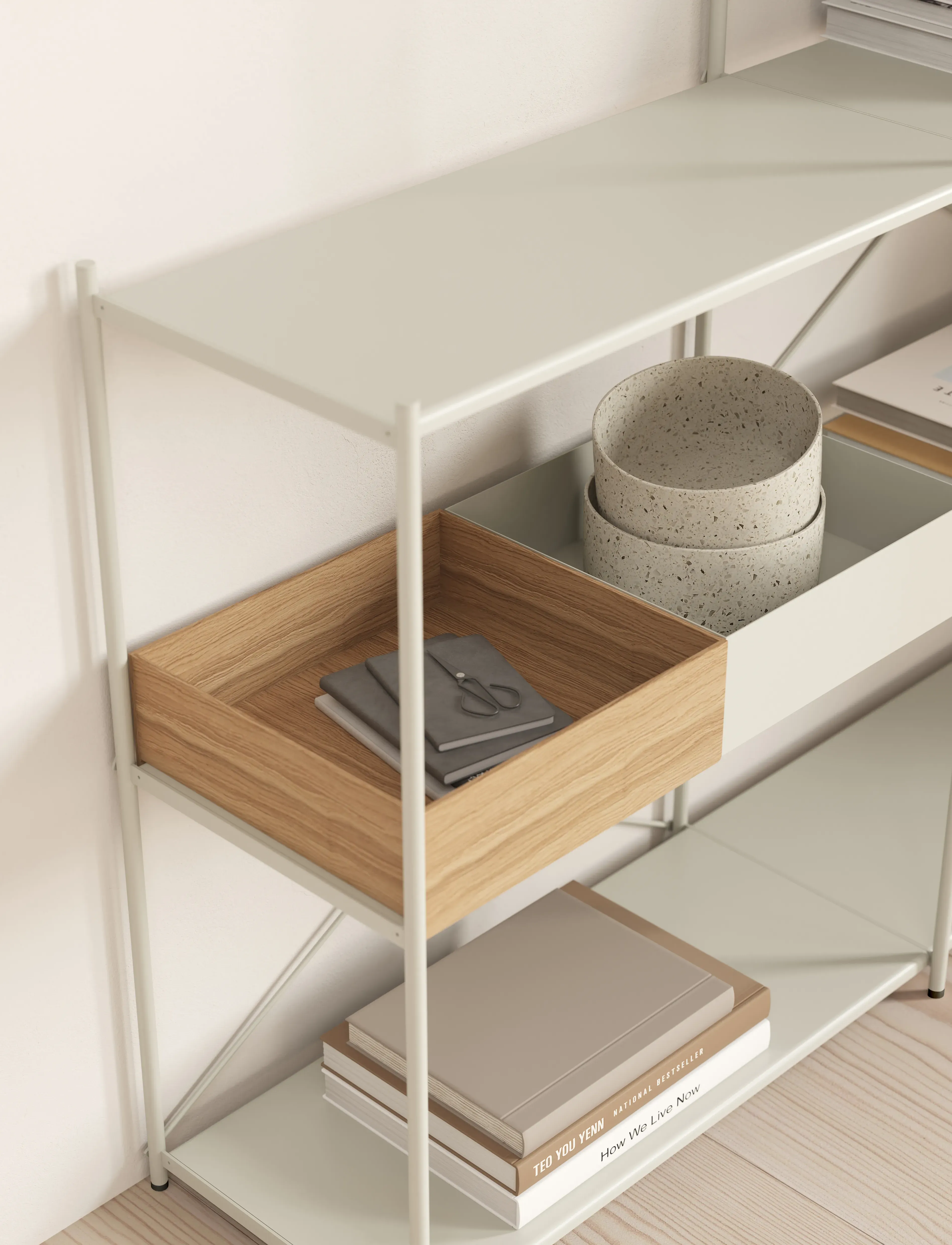 Novoform - Arturo 3-tier shelf module - hylder - light grey - 3
