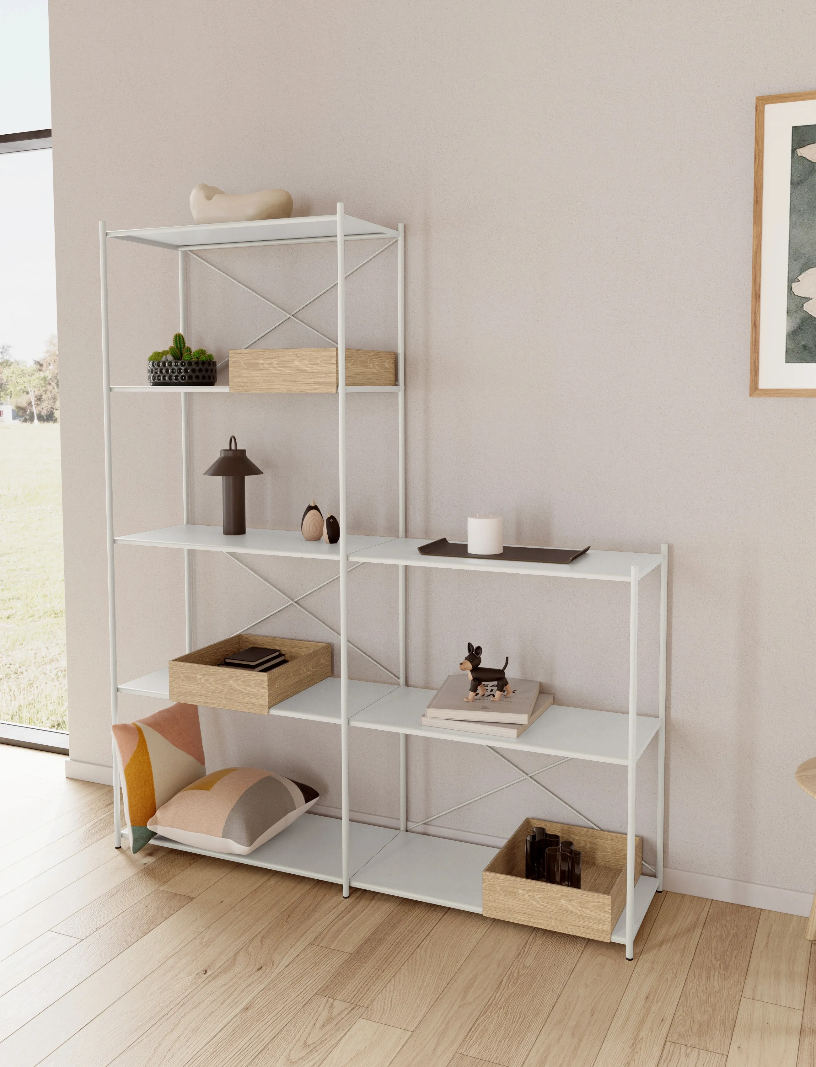 Novoform - Arturo 3-tier shelf module - hylder - light grey - 4
