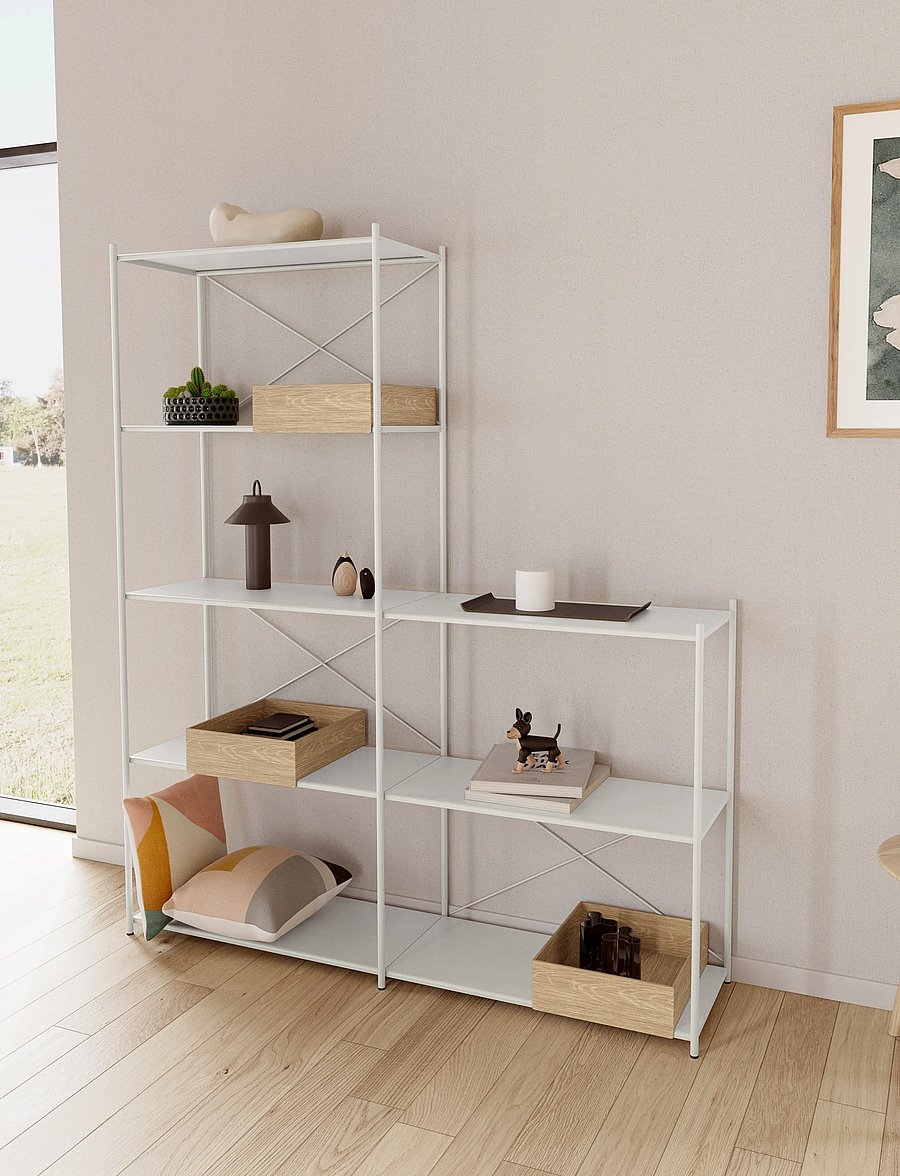 Novoform - Arturo 3-tier shelf module - hoiustamine ja riiulid - light grey - 4