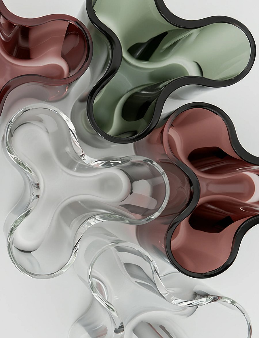 Novoform - Clover vase - vasen - smoky green - 4