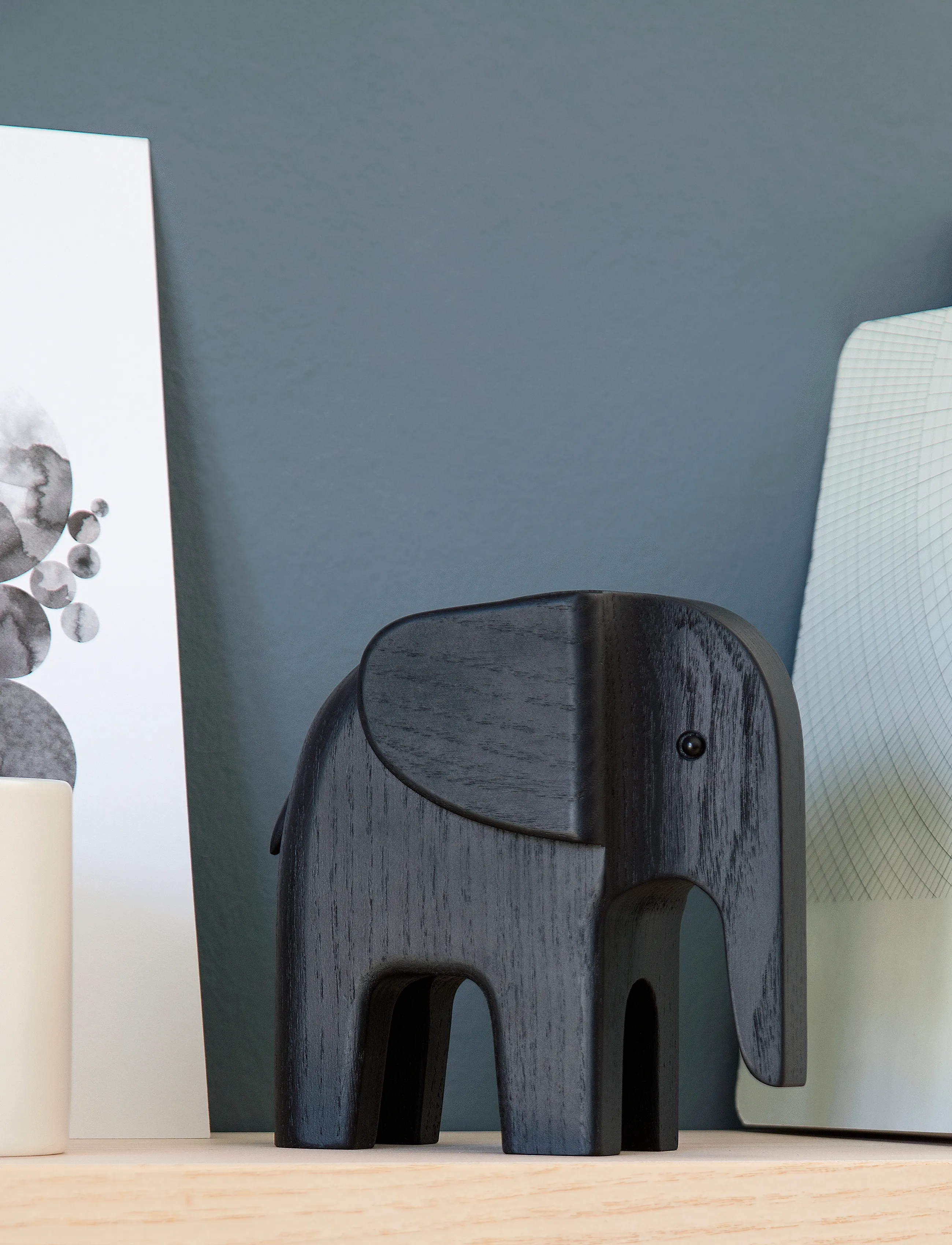 Novoform Elephant, 11X5.8X11 cm, Decorative Accessories-details, Schwarz - Wooden Figures, Homeware