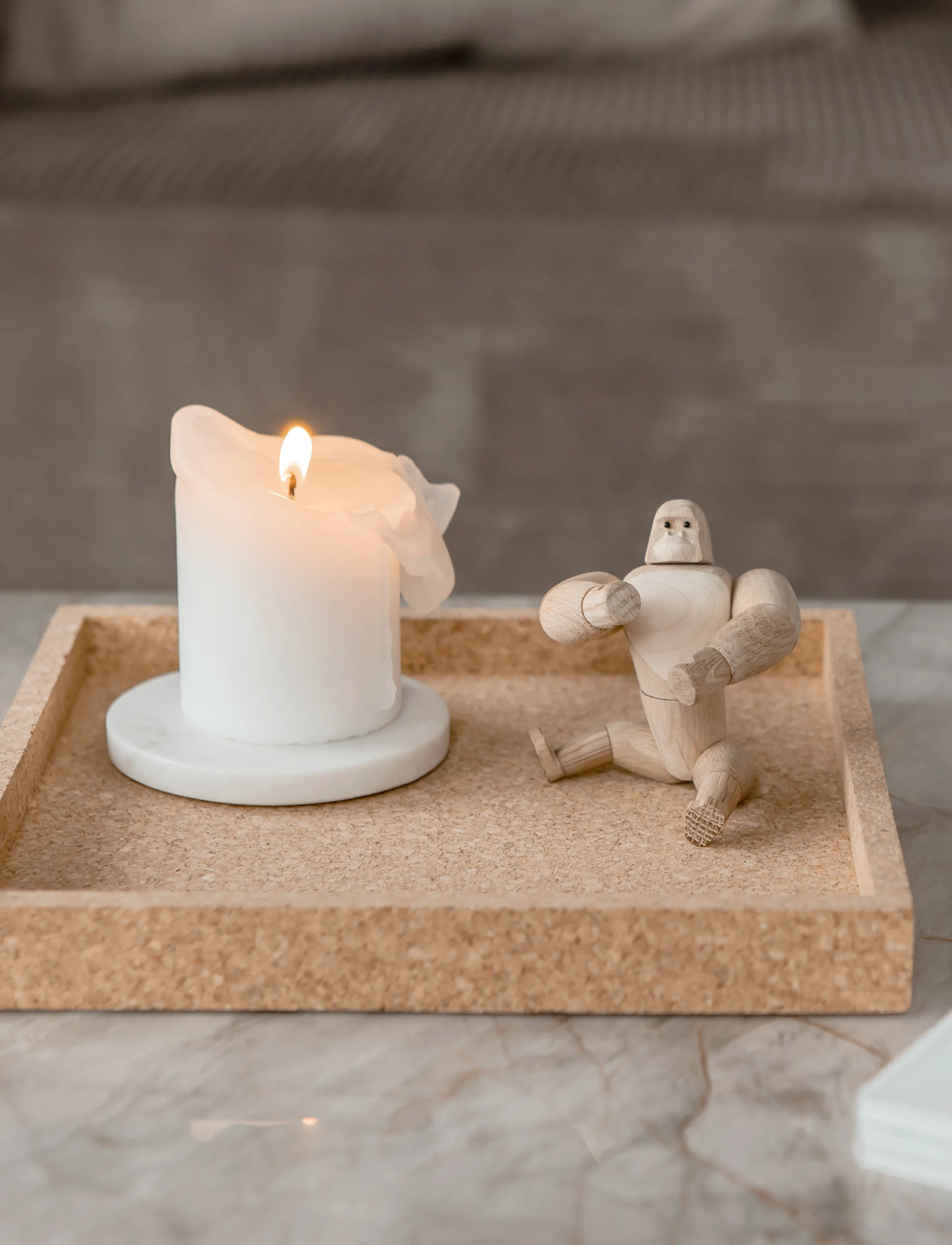 Novoform Mini Gorilla, 12.5X8X3.5 cm, Decorative Accessories-details, Beige - Wooden Figures, Homeware