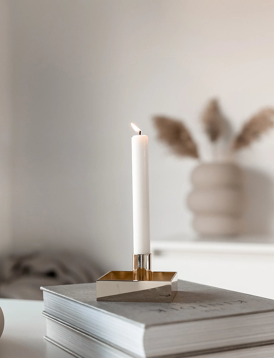 Novoform - EDGE candle holder - kerzenständer - brass - 3