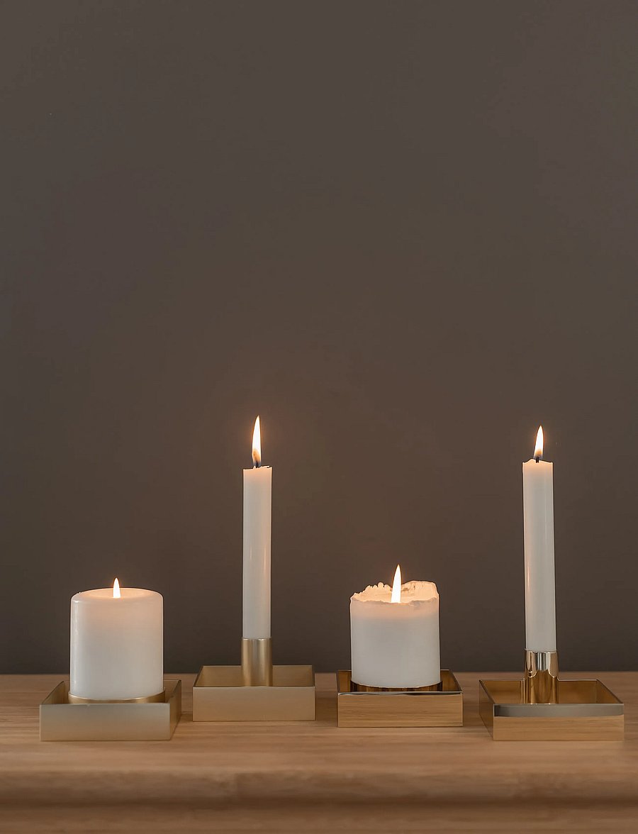 Novoform - EDGE candle holder - kerzenständer - brass - 5