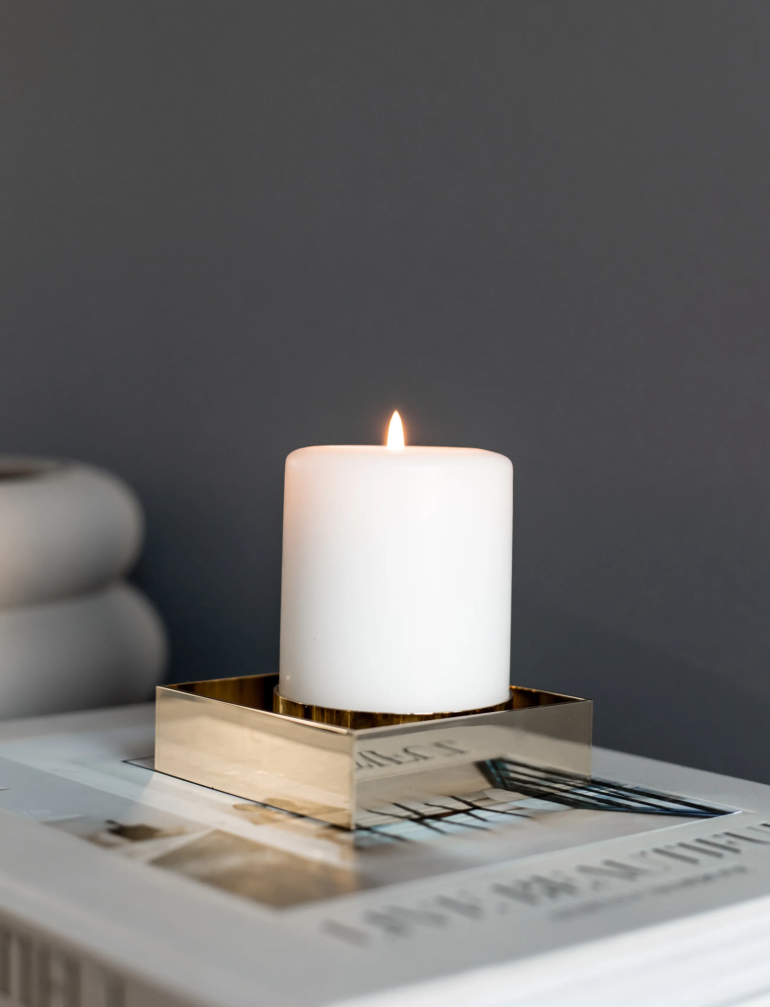 Novoform Edge Block Candle Holder,,,Gold Gr.ONE SIZE