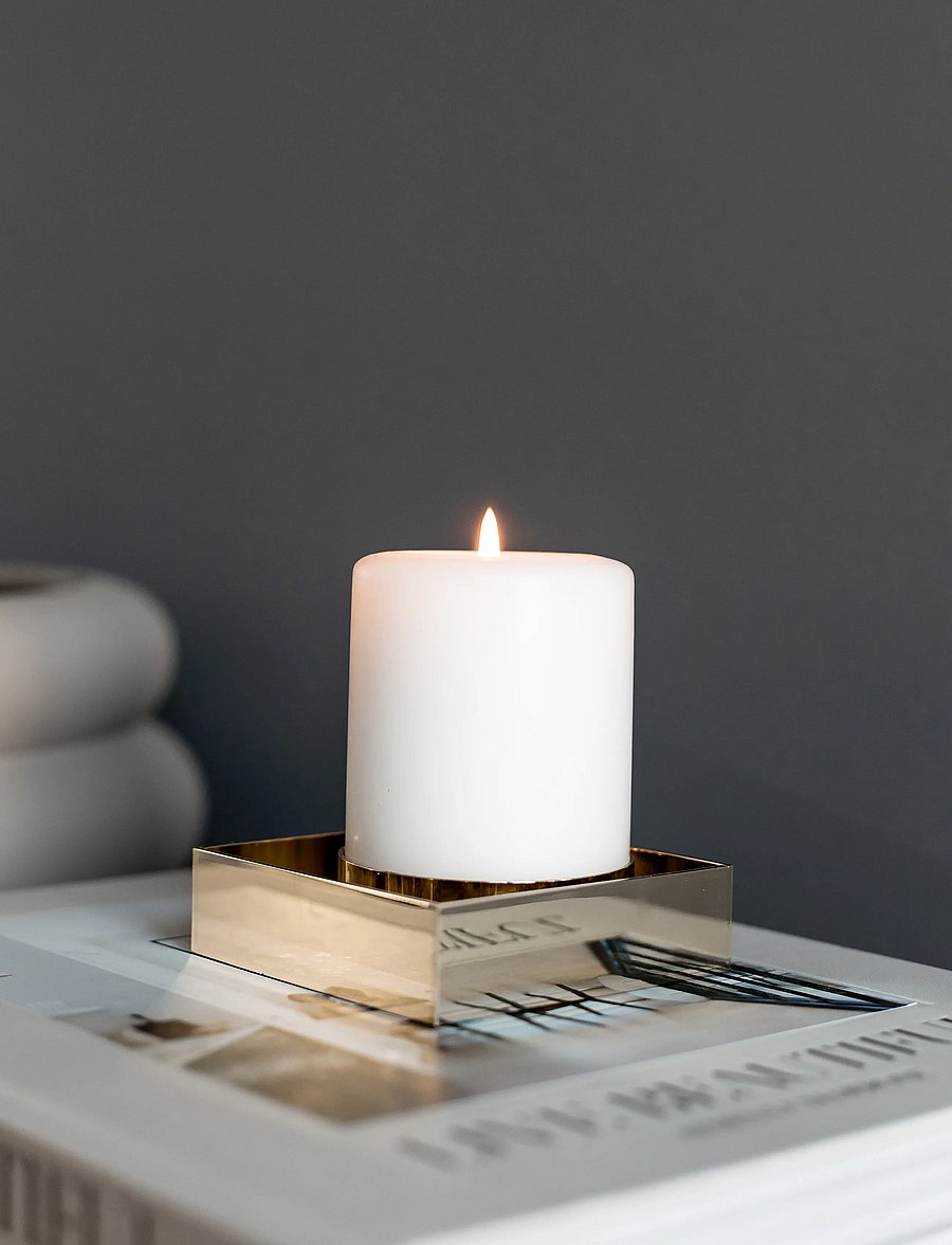 Novoform - EDGE BLOCK candle holder - kerzenständer - brass - 2