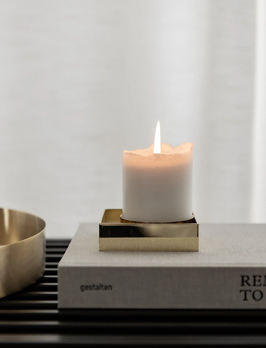 Novoform - EDGE BLOCK candle holder - kerzenständer - brass - 5