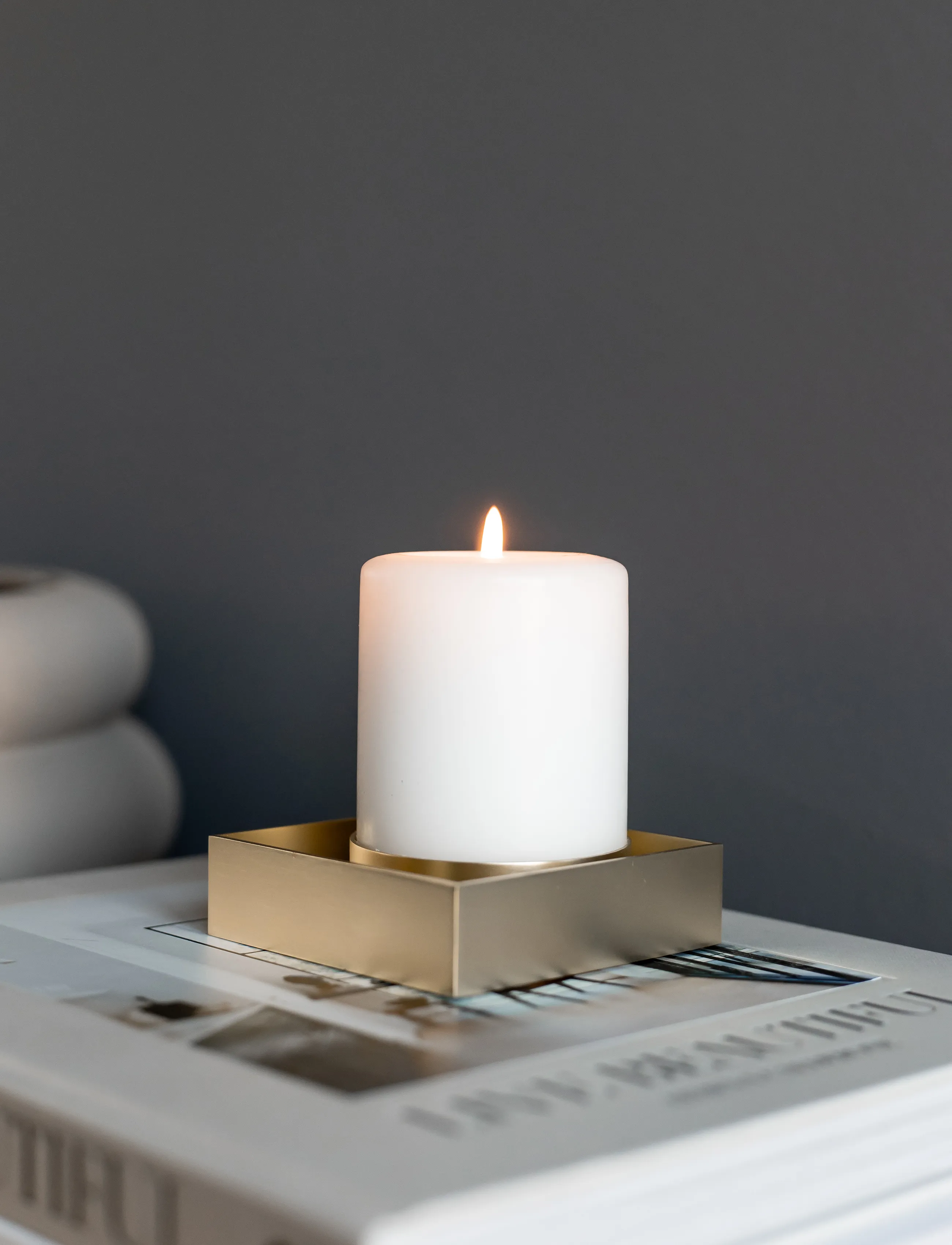 Novoform Edge Block Candle Holder,,,Gold Gr.ONE SIZE