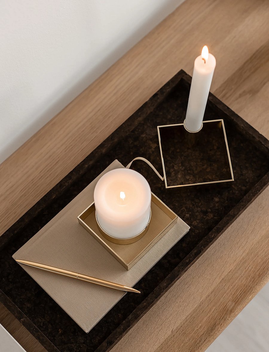 Novoform - EDGE BLOCK candle holder - kerzenständer - brass - 4