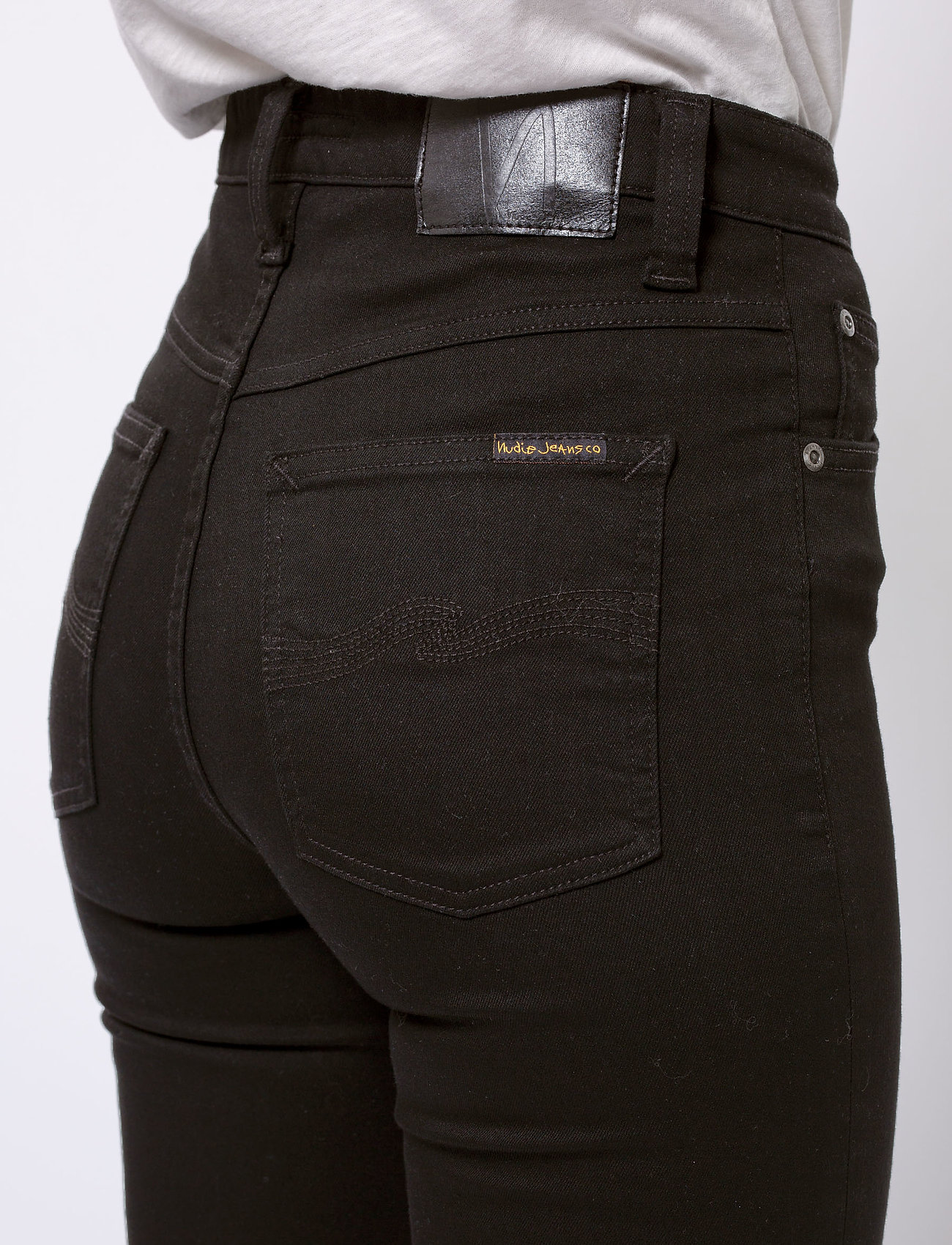 Nudie Jeans - Hightop Tilde - kitsad teksad - everblack - 4