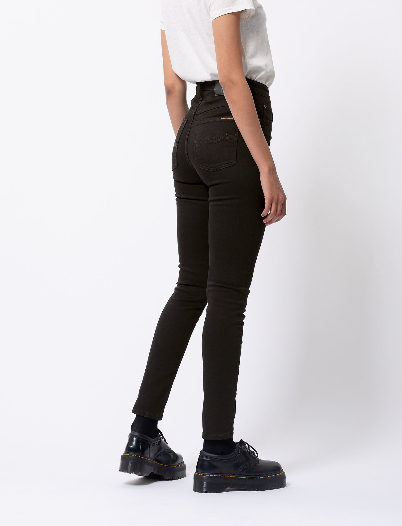 Nudie Jeans - Hightop Tilde - kitsad teksad - everblack - 5