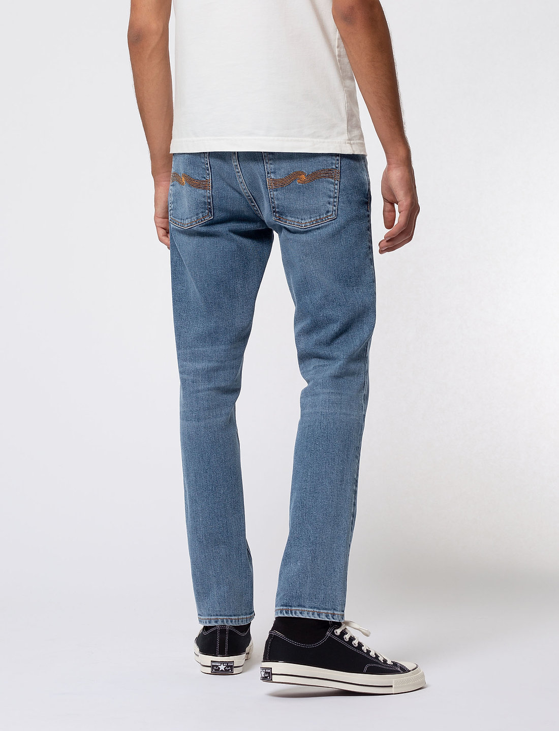 Nudie Jeans - Lean Dean - kitsad teksad - lost orange - 3