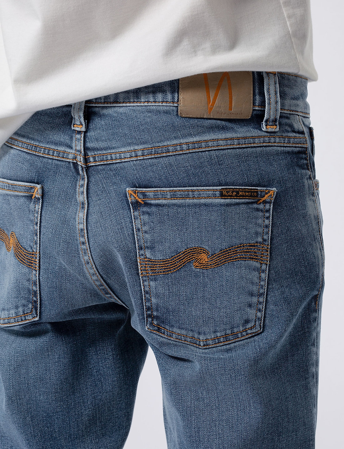 Nudie Jeans - Lean Dean - kitsad teksad - lost orange - 4