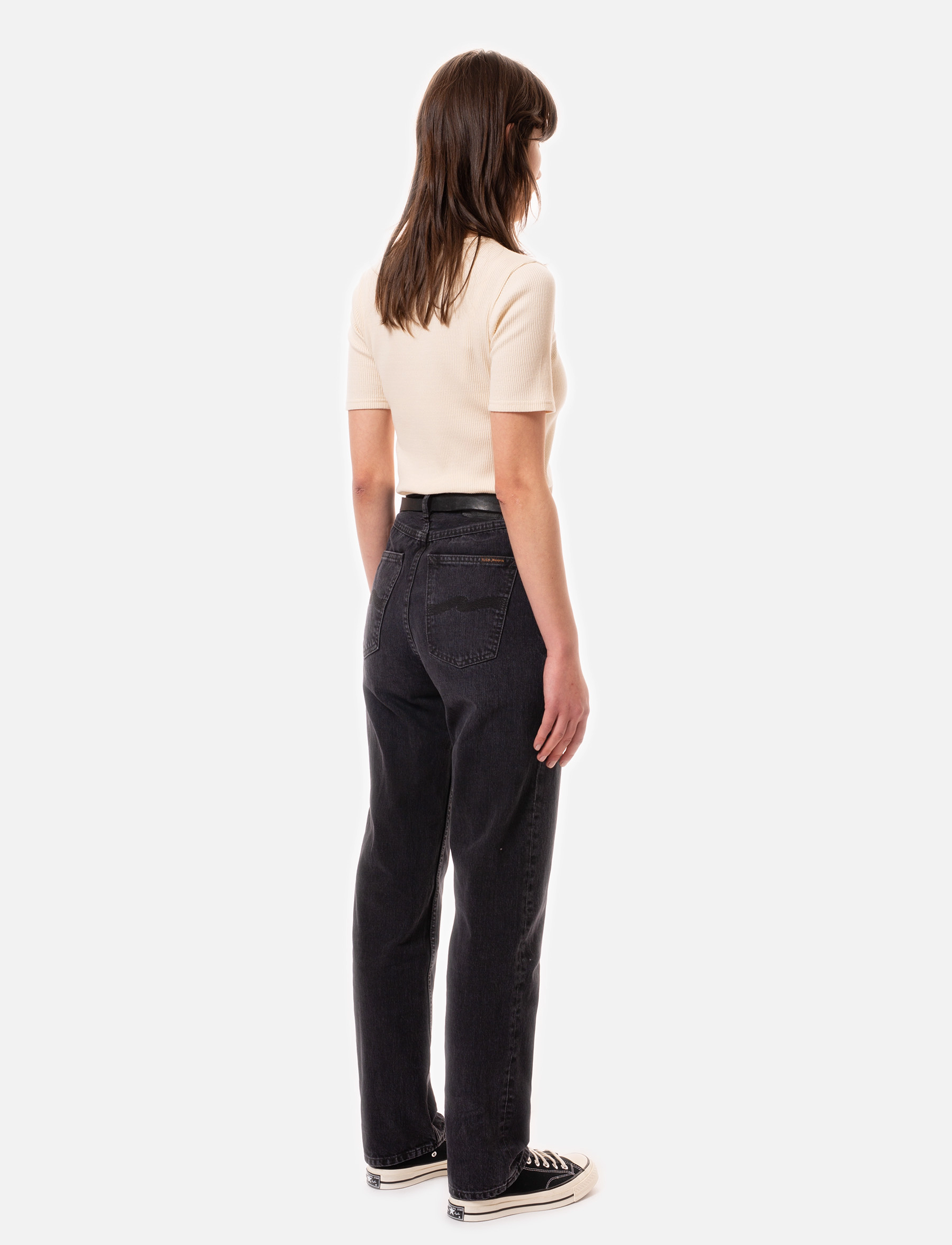 Nudie Jeans - Lofty Lo Vintage Black - tiesaus kirpimo džinsai - vintage black - 3