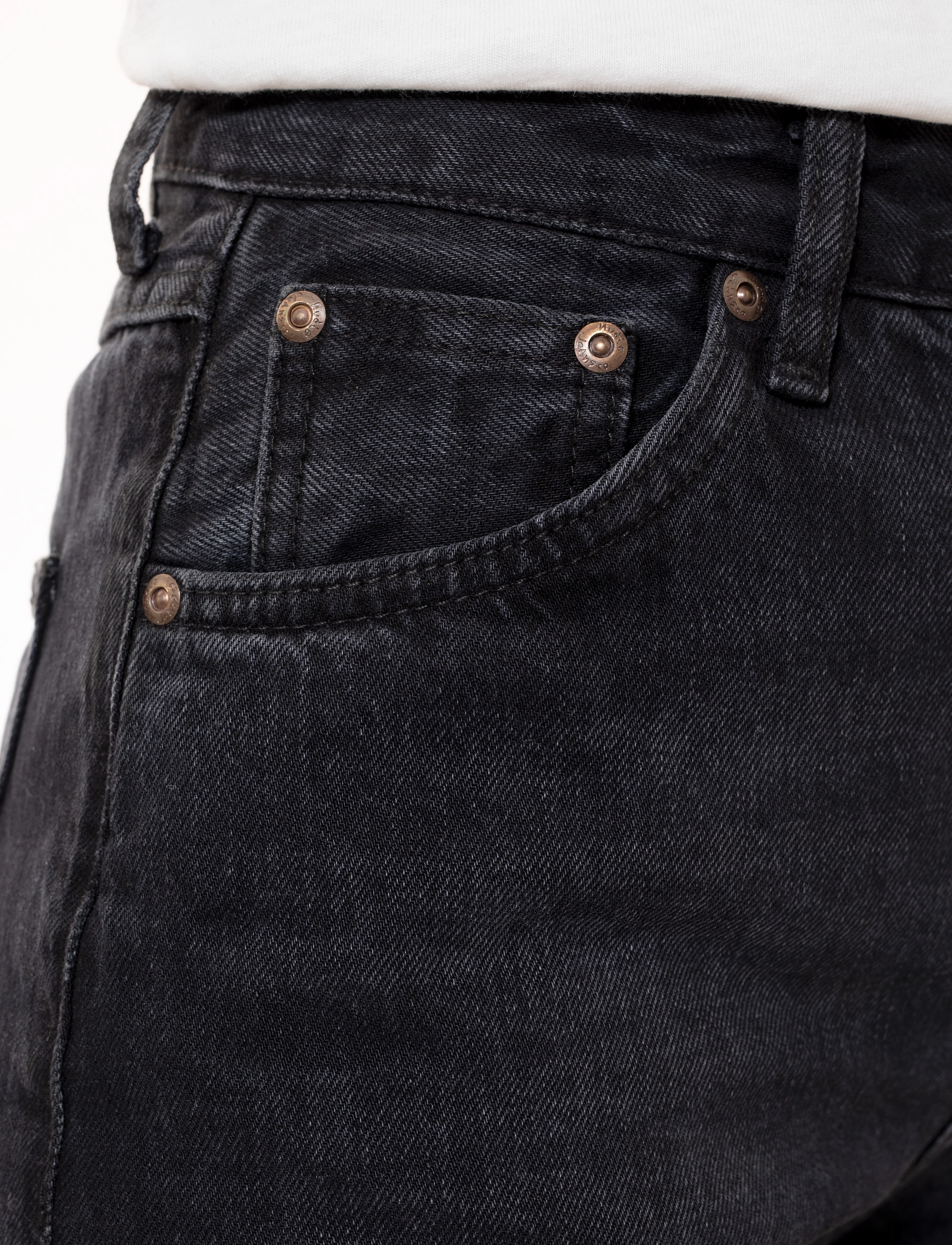 Nudie Jeans - Lofty Lo Vintage Black - tiesaus kirpimo džinsai - vintage black - 4