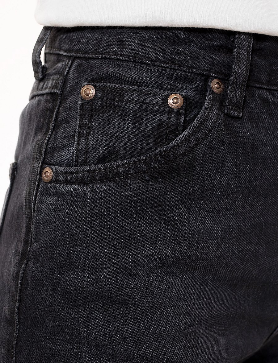Nudie Jeans - Lofty Lo Vintage Black - tiesaus kirpimo džinsai - vintage black - 4