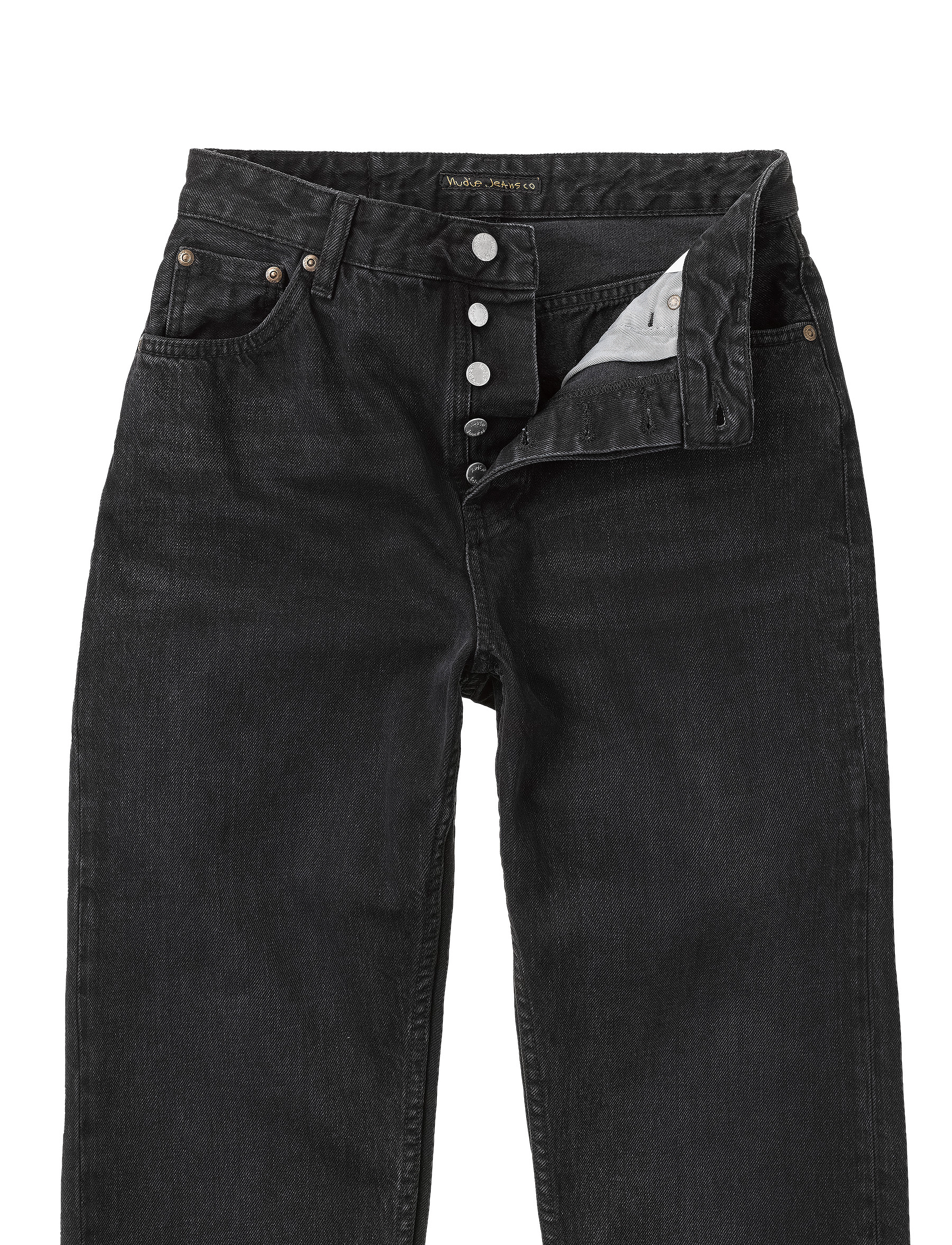 Nudie Jeans - Lofty Lo Vintage Black - tiesaus kirpimo džinsai - vintage black - 5