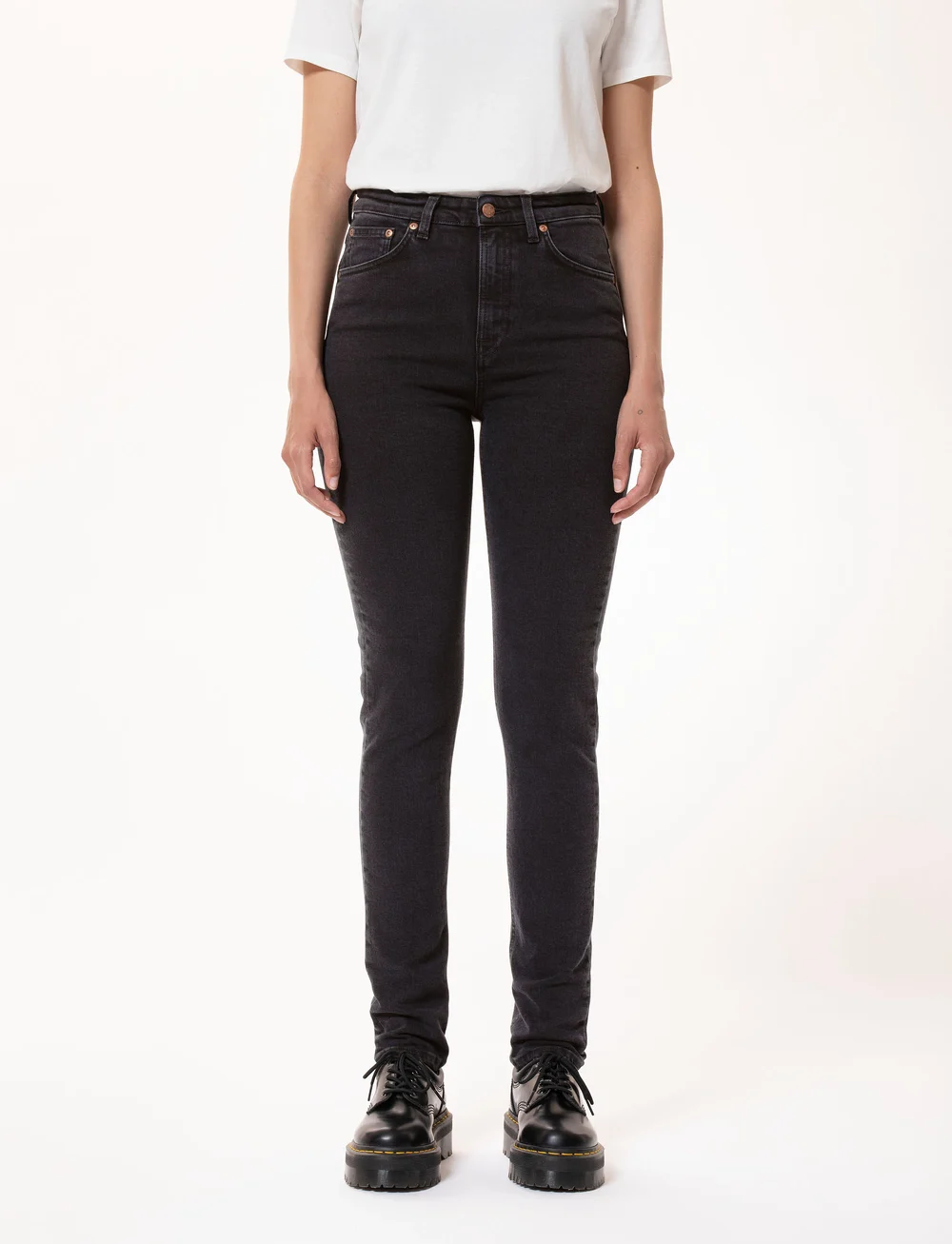 Nudie Jeans - Hightop Tilde Black Coal - skinny jeans - black coal - 0