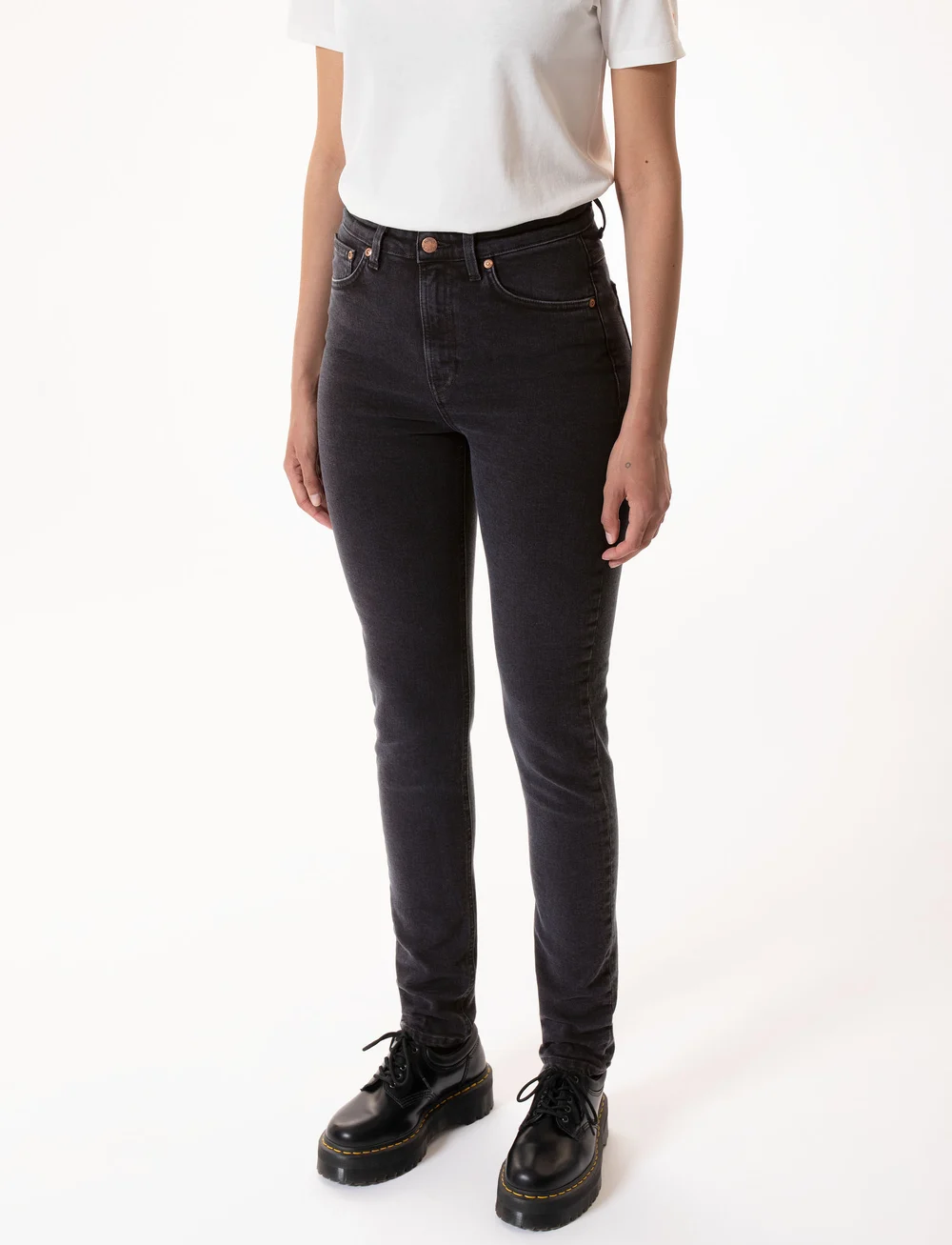 Nudie Jeans - Hightop Tilde Black Coal - skinny jeans - black coal - 3