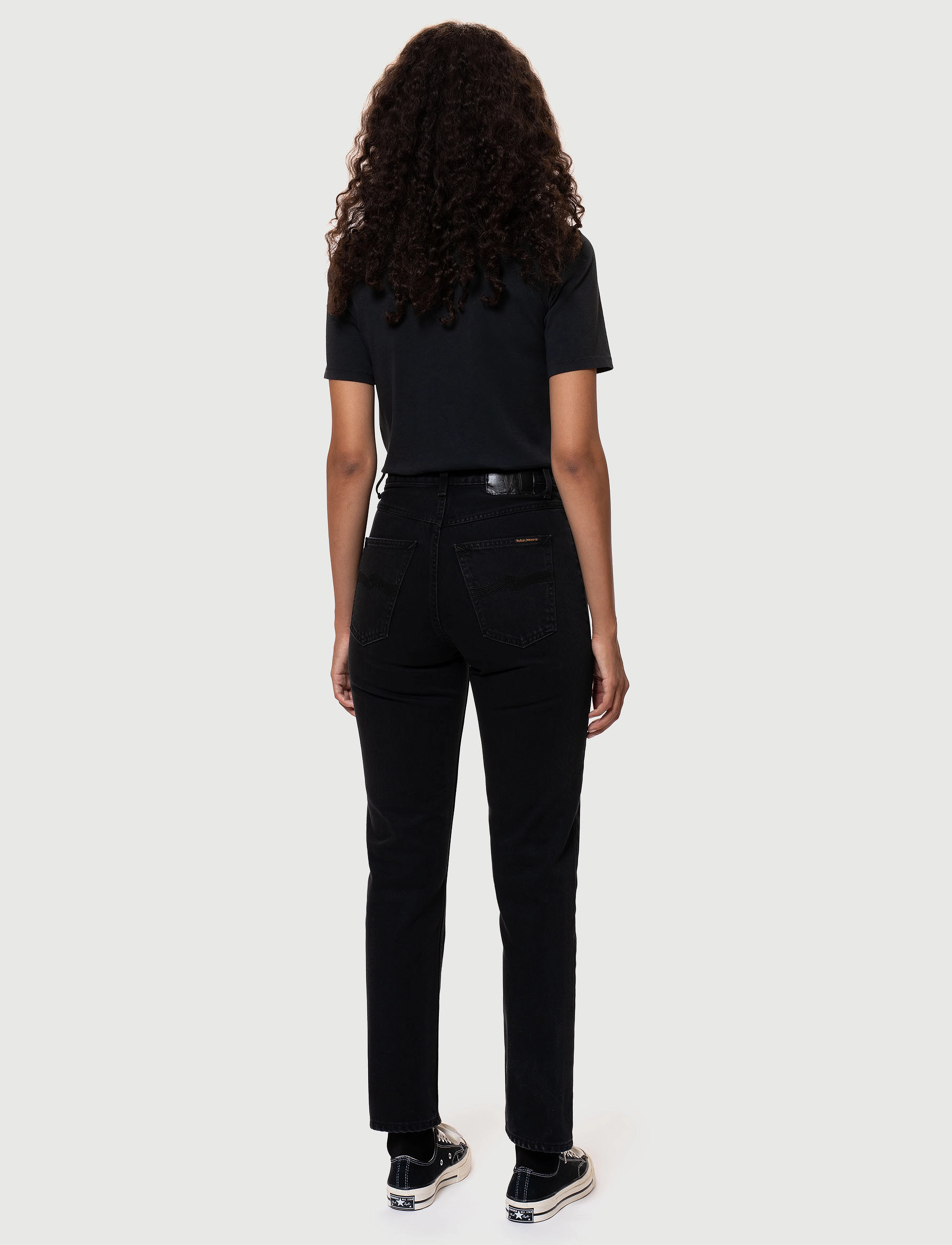 Nudie Jeans - Breezy Britt - tiesaus kirpimo džinsai - aged black - 3