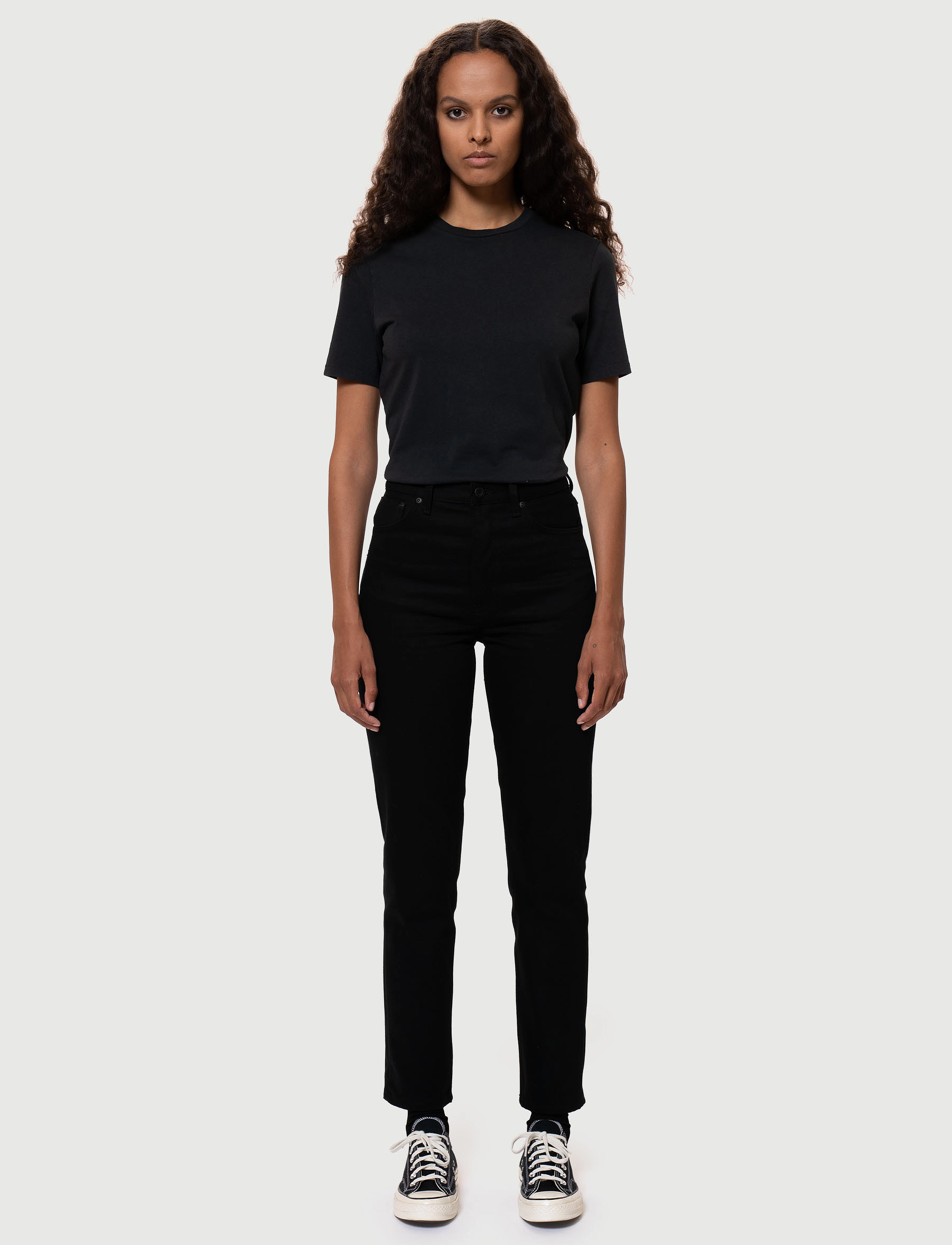 Nudie Jeans Breezy Britt Everblack, 24 x 30, Black, Jeans > Tapered Jeans, Dame