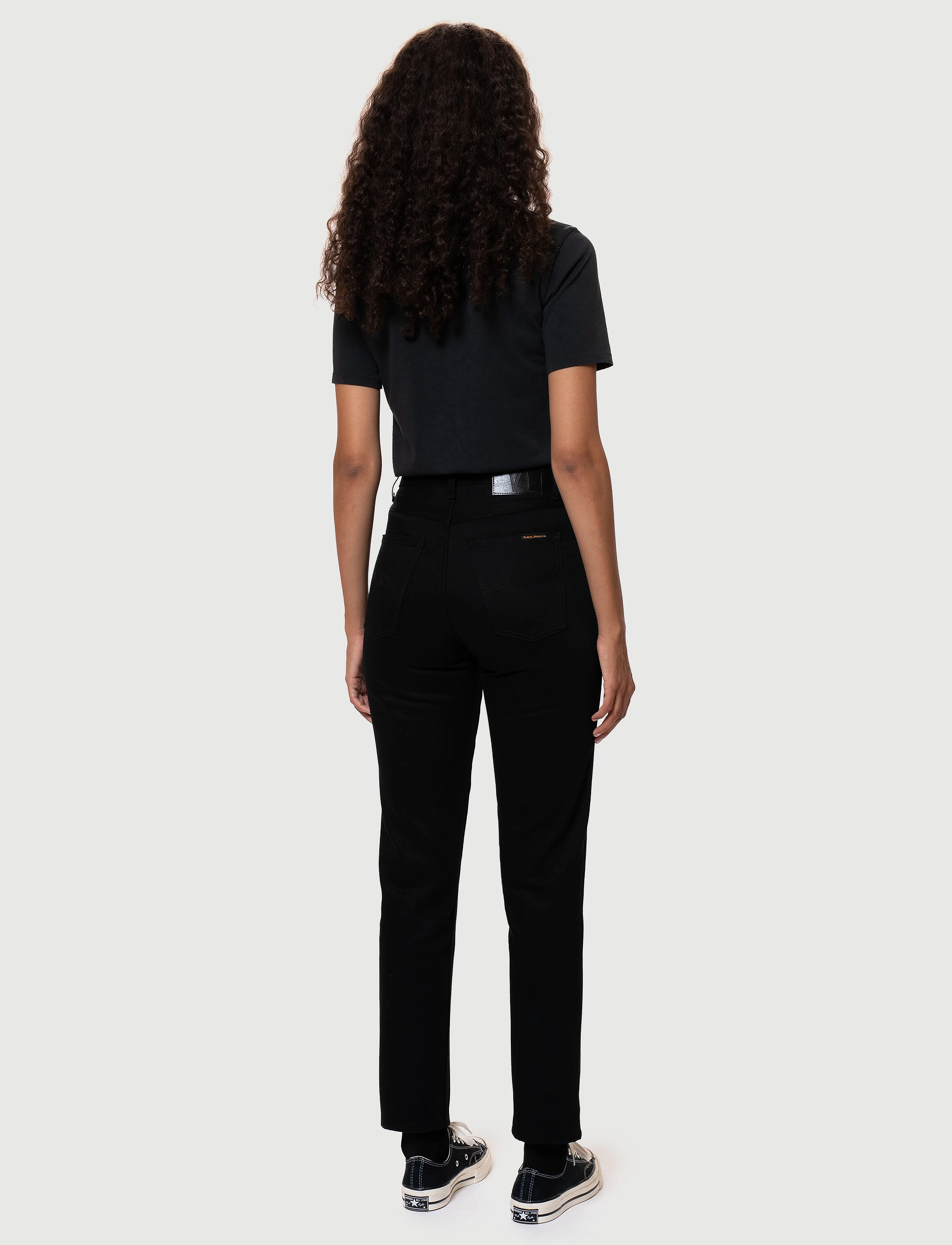 Nudie Jeans Breezy Britt Everblack high waist jeans dam – bild 2