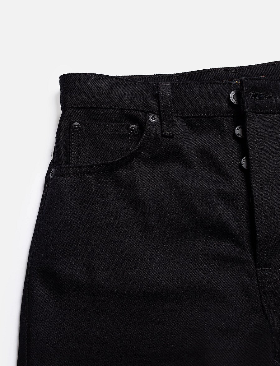 Nudie Jeans - Breezy Britt Everblack - oddmjóar gallabuxur - everblack - 4