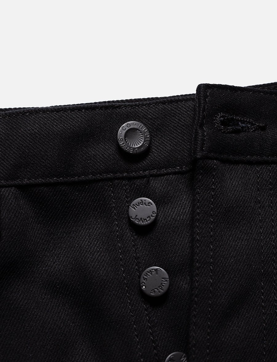 Nudie Jeans - Breezy Britt Everblack - oddmjóar gallabuxur - everblack - 5