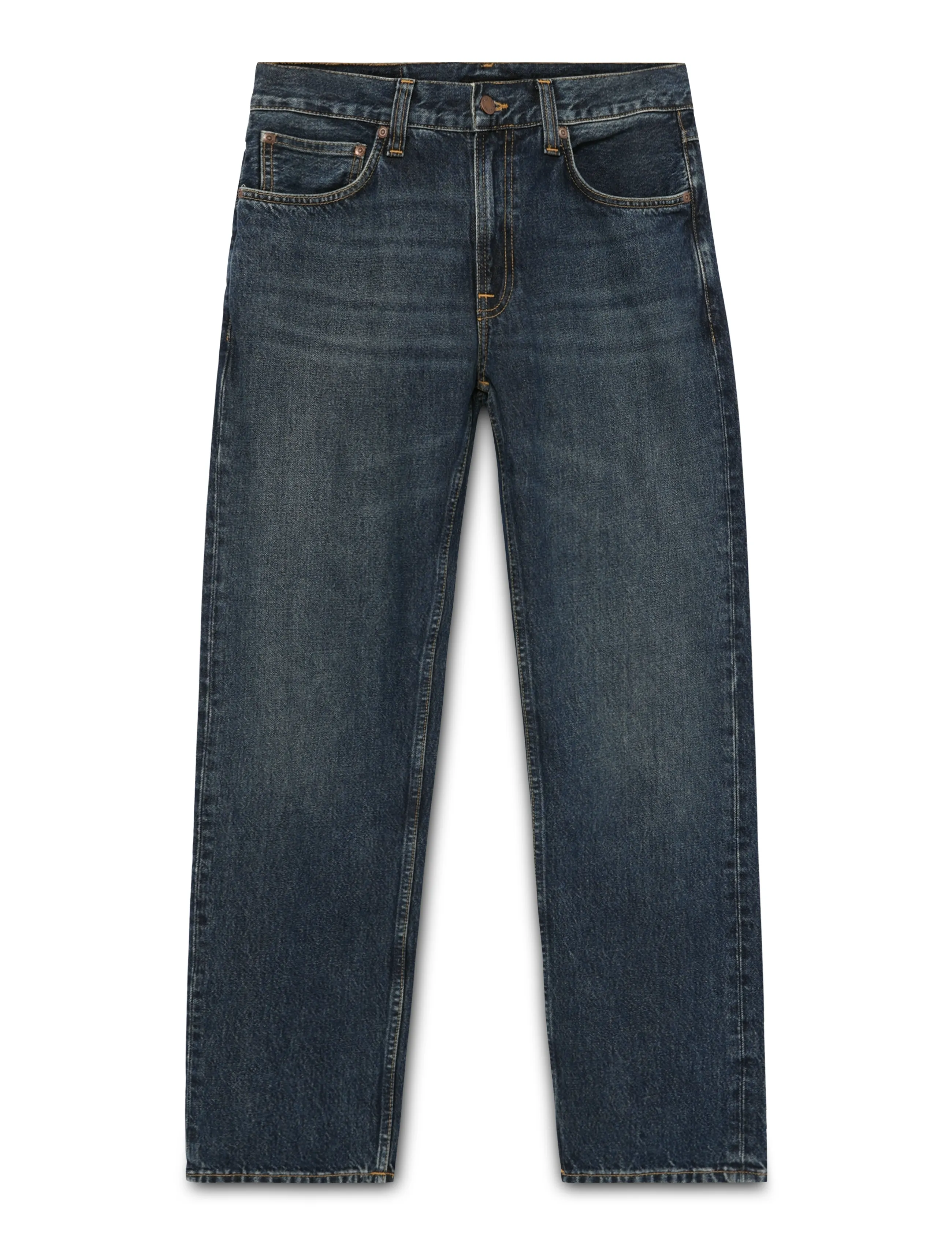 Nudie Jeans Gritty Jackson Blue Soil, Mænd, Straight Leg Jeans, Blå, Str: 33 x 34