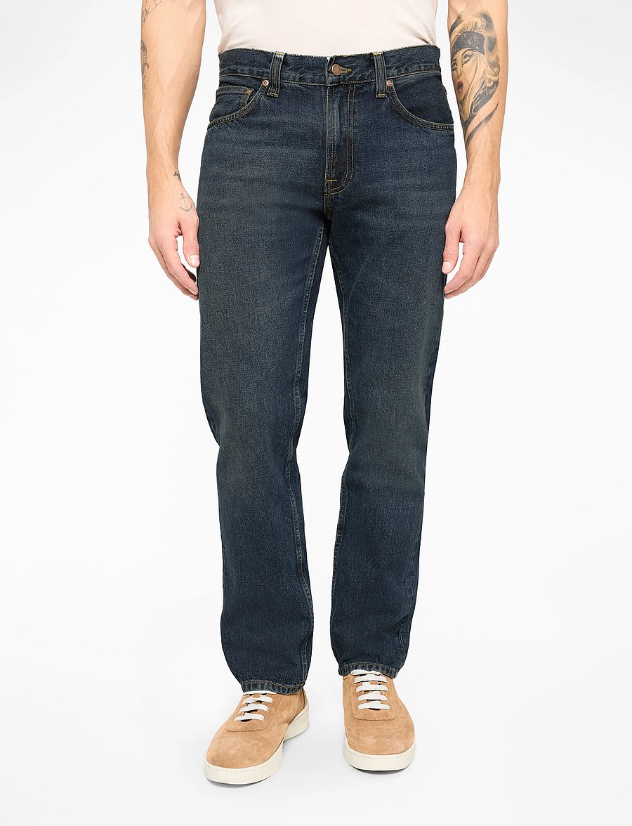 Nudie Jeans - Gritty Jackson Blue Soil - regular piegriezuma džinsa bikses - blue soil - 0