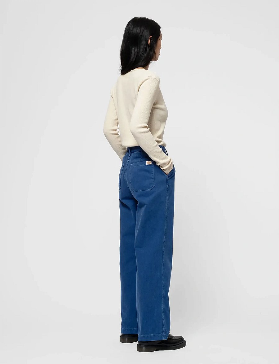 Nudie Jeans - Wendy Herringbone Pants - hosen mit weitem bein - blue - 3