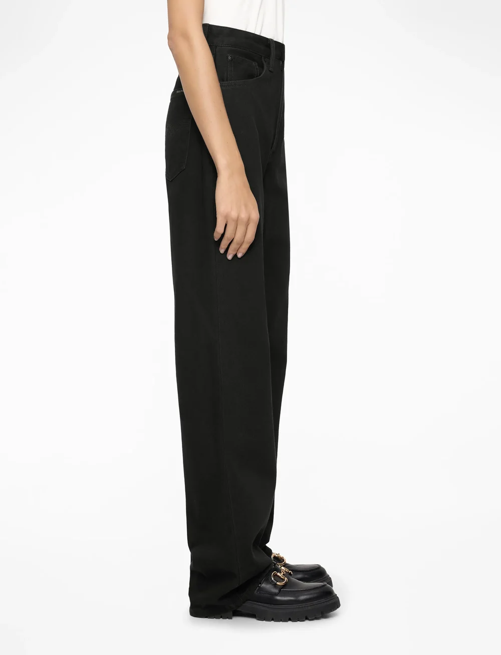 Nudie Jeans - Clean Eileen Smooth Black - hosen mit weitem bein - smooth black - 3