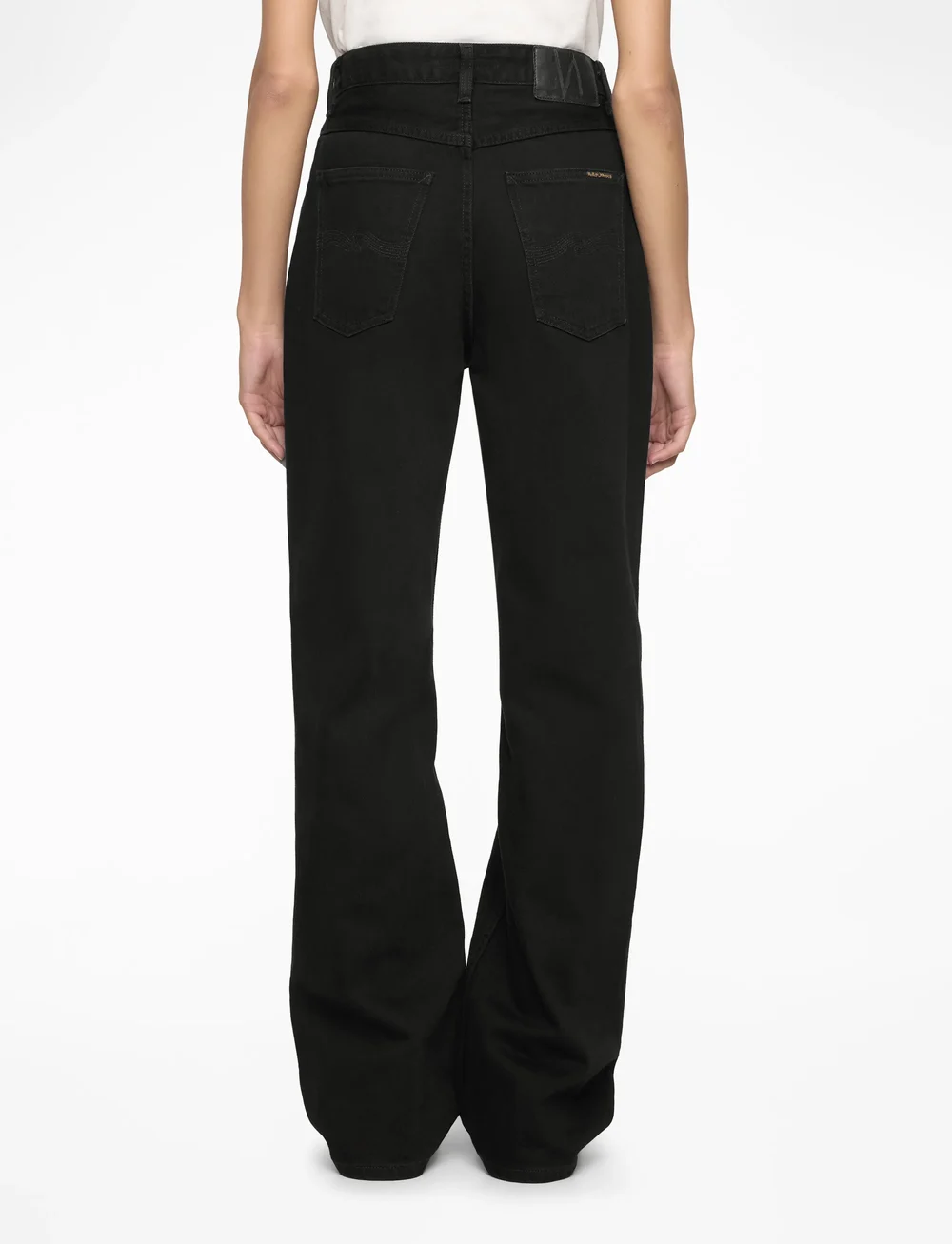 Nudie Jeans - Clean Eileen Smooth Black - hosen mit weitem bein - smooth black - 4