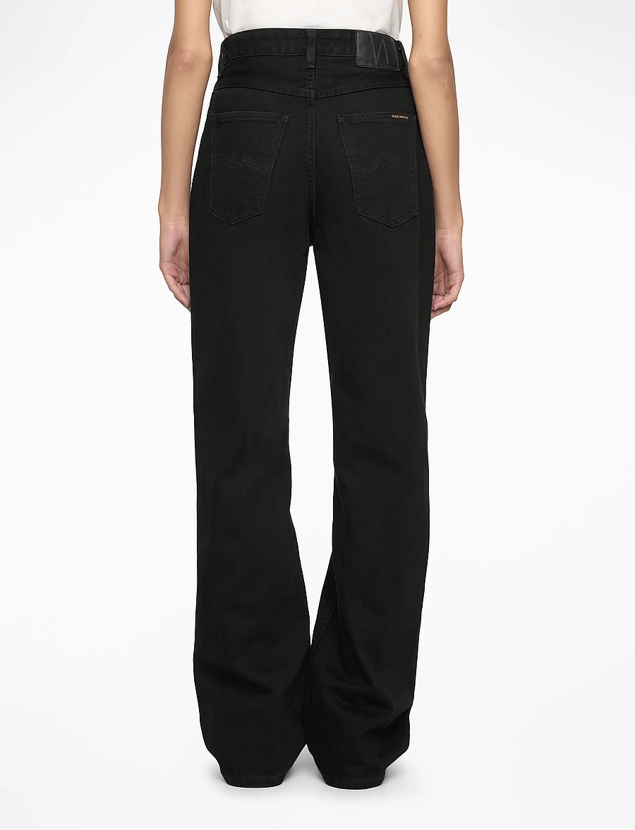 Nudie Jeans - Clean Eileen Smooth Black - hosen mit weitem bein - smooth black - 4