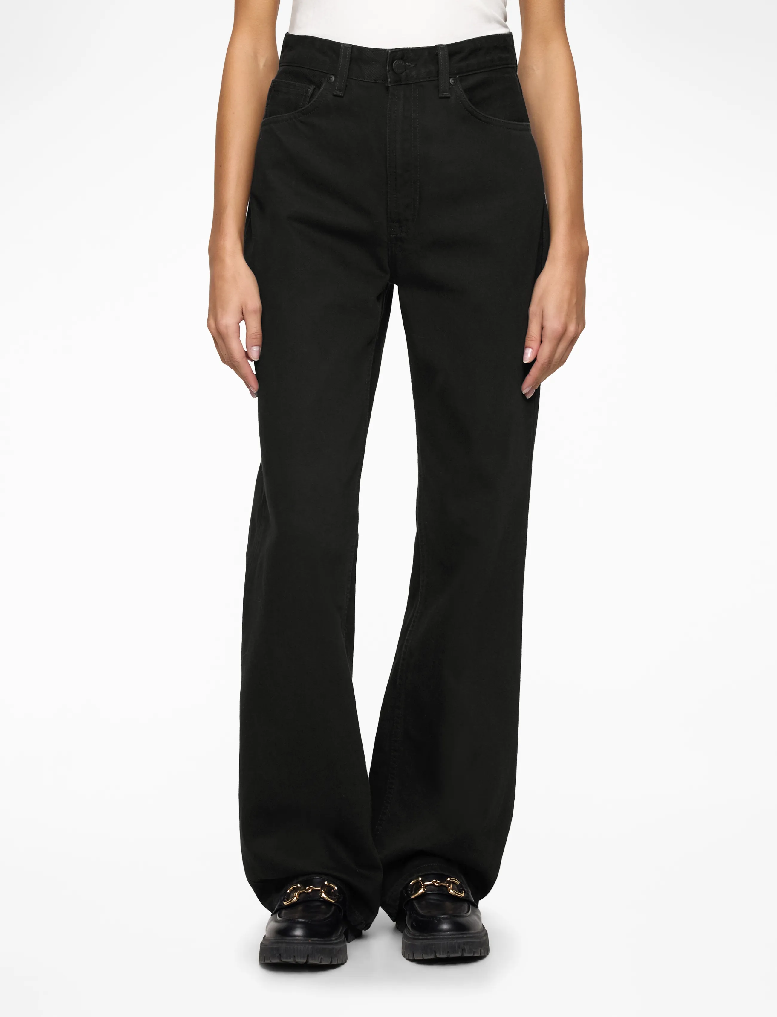 Nudie Jeans Clean Eileen Smooth Black - Tøj - SMOOTH BLACK / black