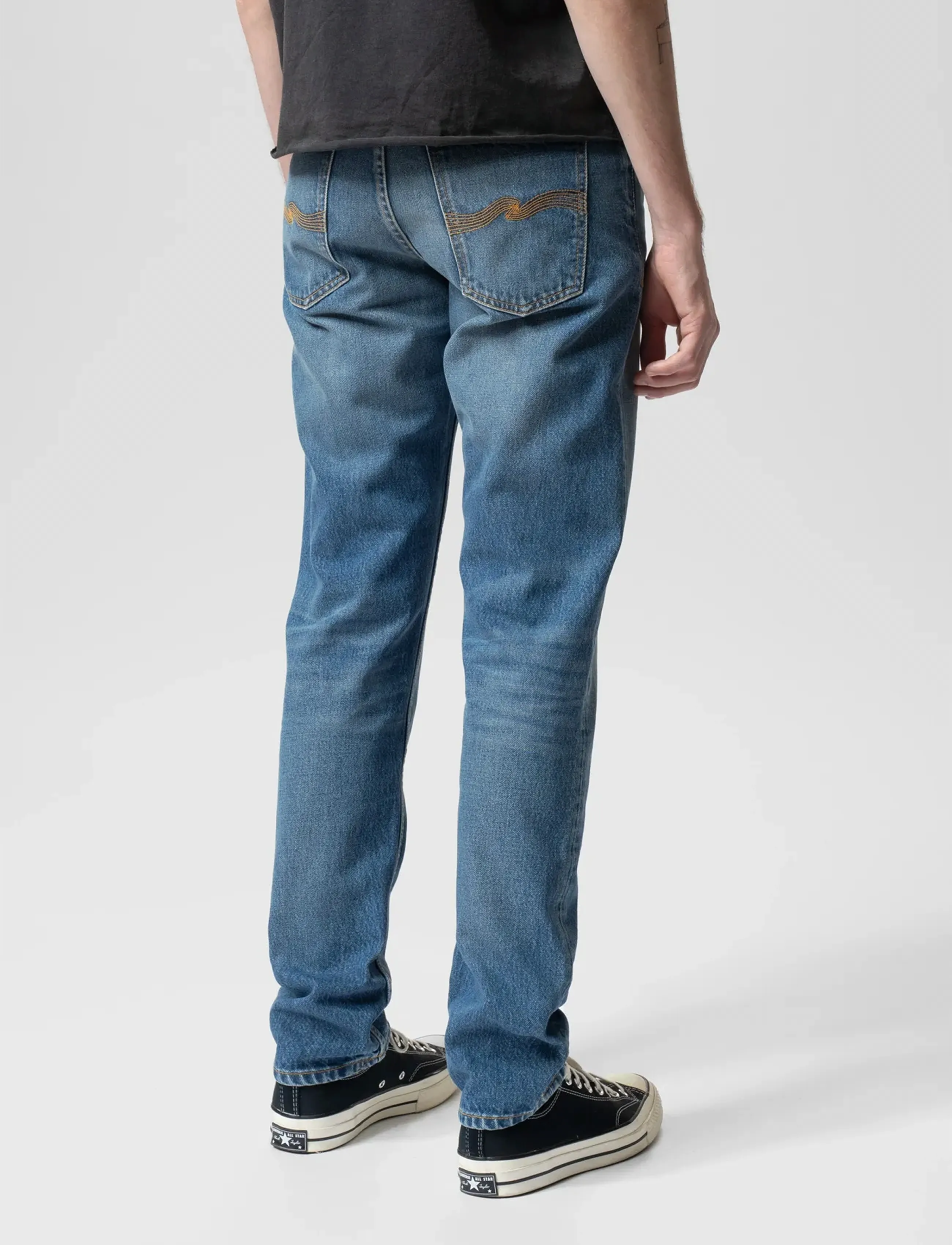 Nudie Jeans Steady Eddie Ii Blue Haze straight leg jeans herr – bild 2