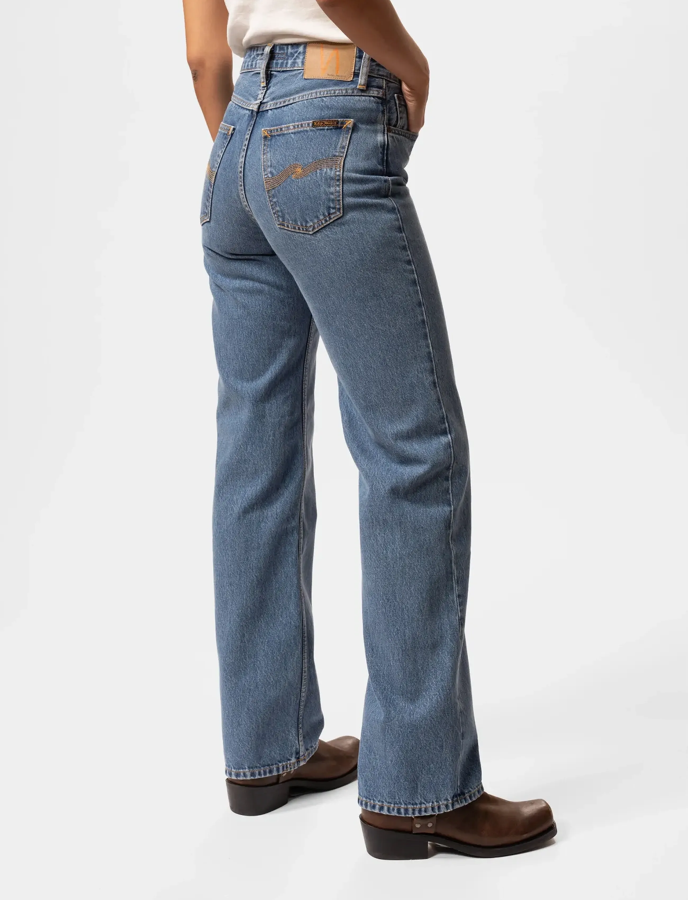 Nudie Jeans Clean Eileen Casual Blue, 28 x 30, Jeans, Blau - Wide, Frauen