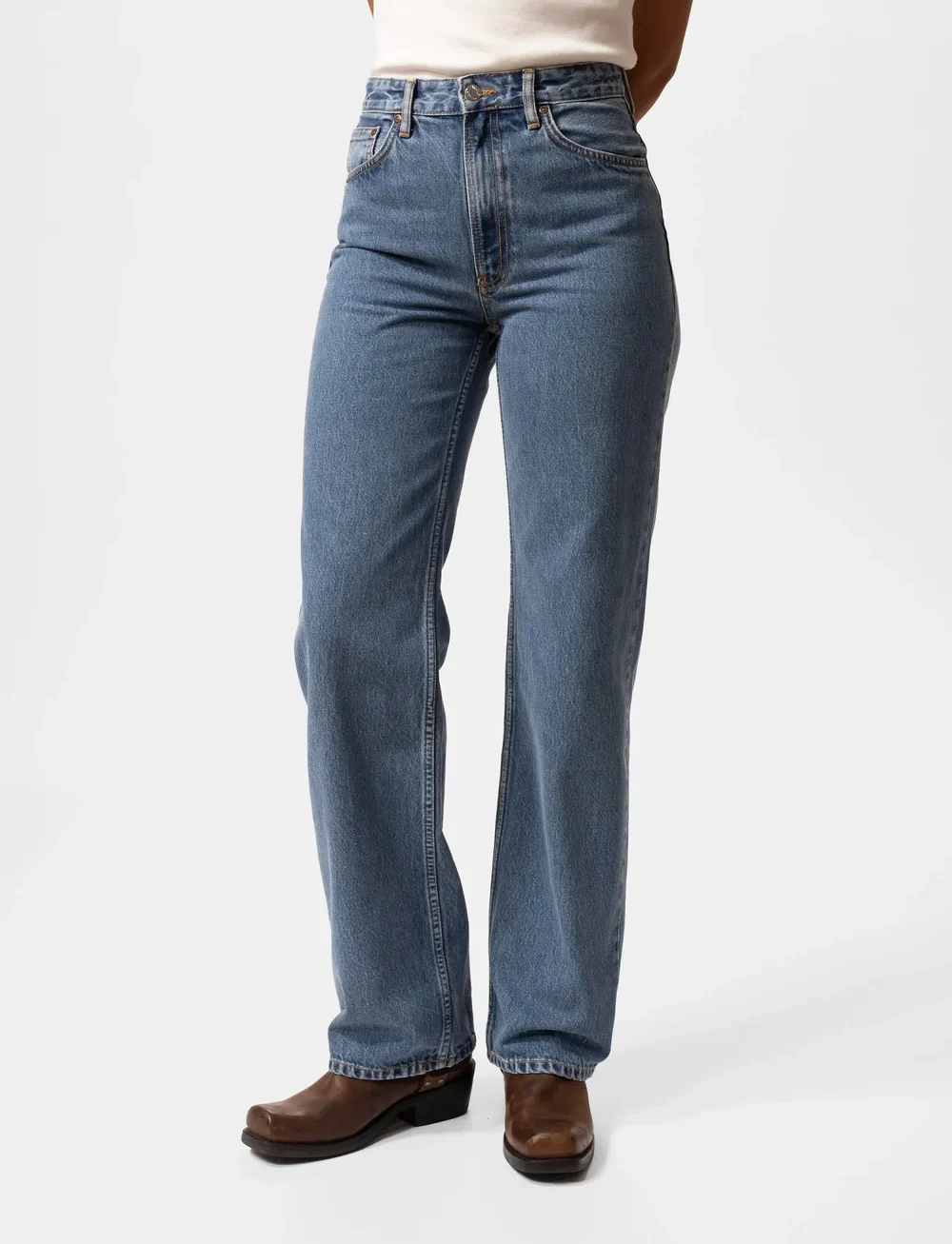 Nudie Jeans - Clean Eileen Casual Blue - laia säärega teksad - casual blue - 3