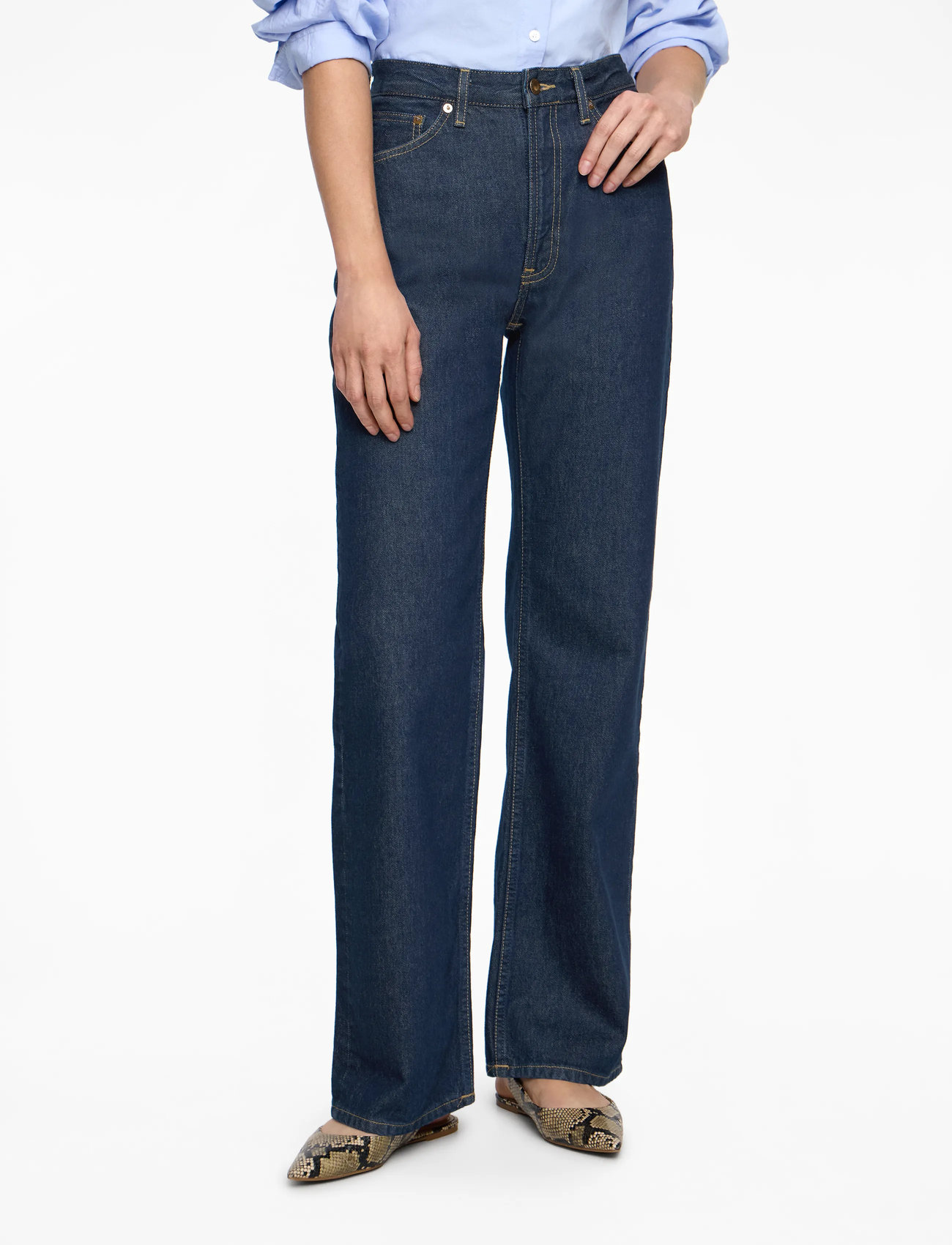 Nudie Jeans - Clean Eileen Classic Blue - pantalons larges - classic blue - 0