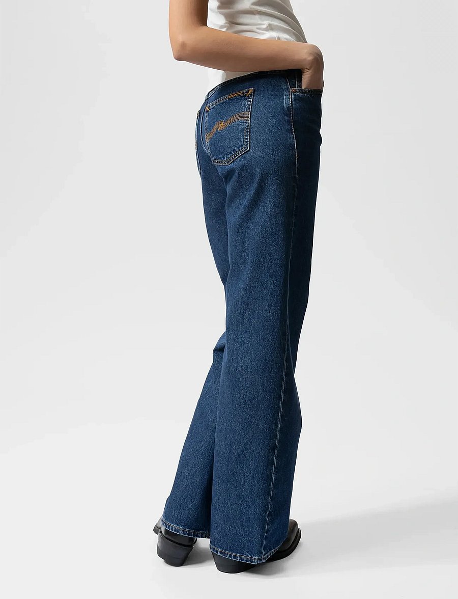 Nudie Jeans - Wide Heidi Evening Jazz - hosen mit weitem bein - evening jazz - 0