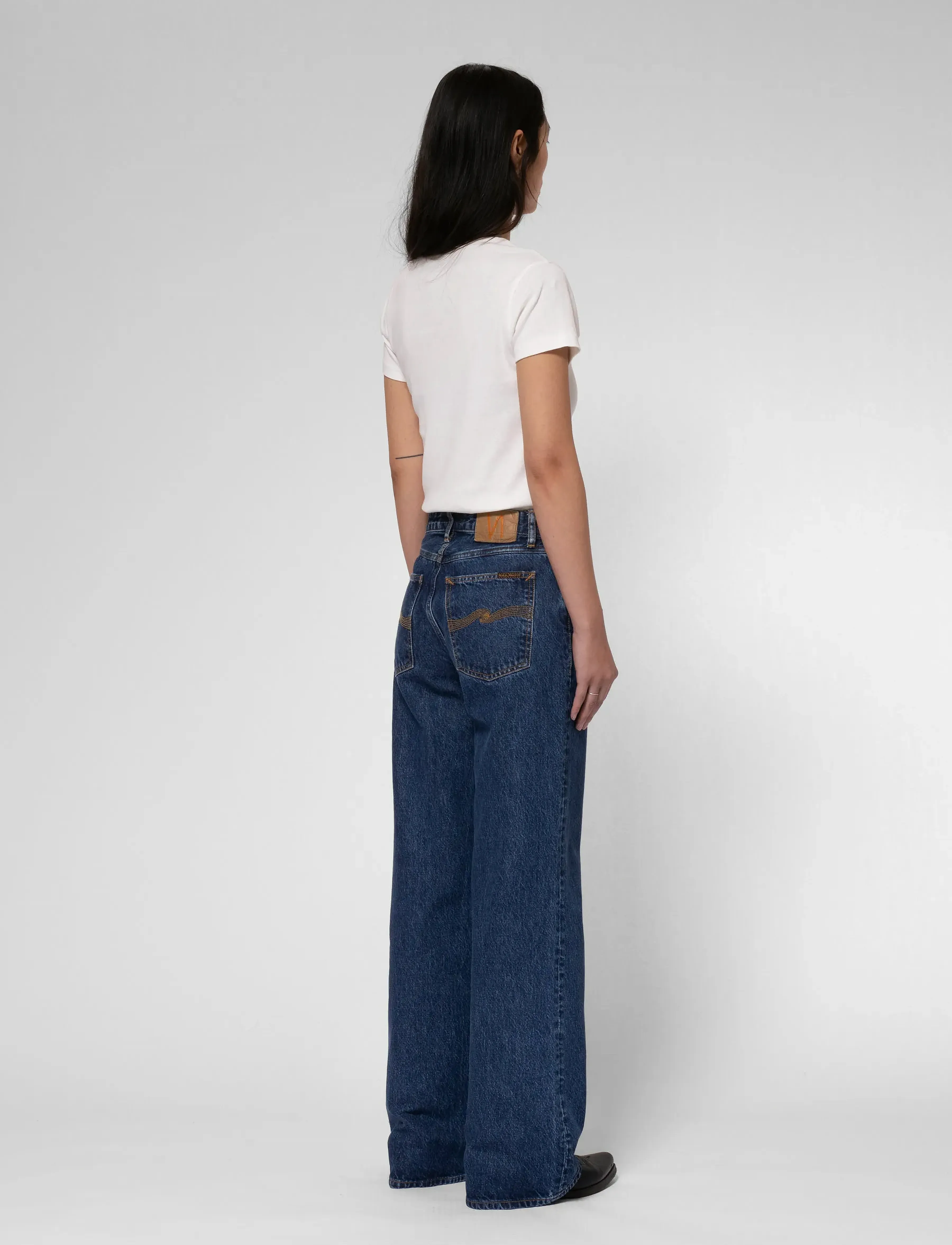 Nudie Jeans - Wide Heidi Evening Jazz - hosen mit weitem bein - evening jazz - 4