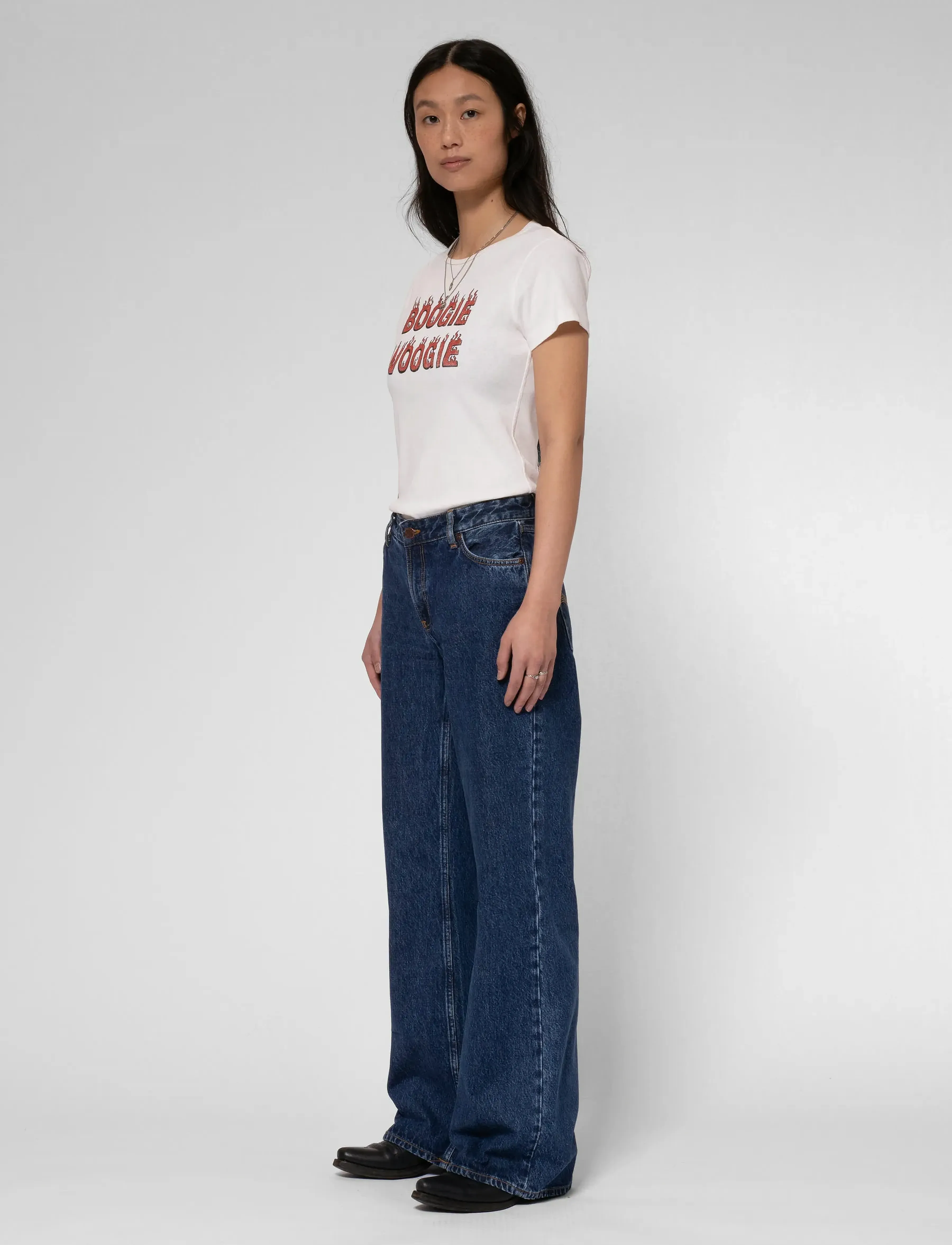 Nudie Jeans - Wide Heidi Evening Jazz - hosen mit weitem bein - evening jazz - 5