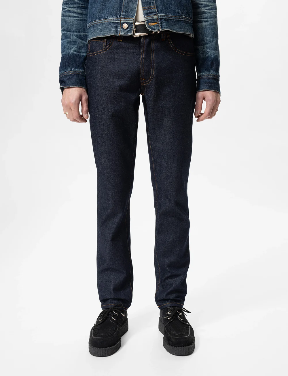 Nudie Jeans - Solid Ollie Dry Abyss - kitsad teksad - dry abyss - 3