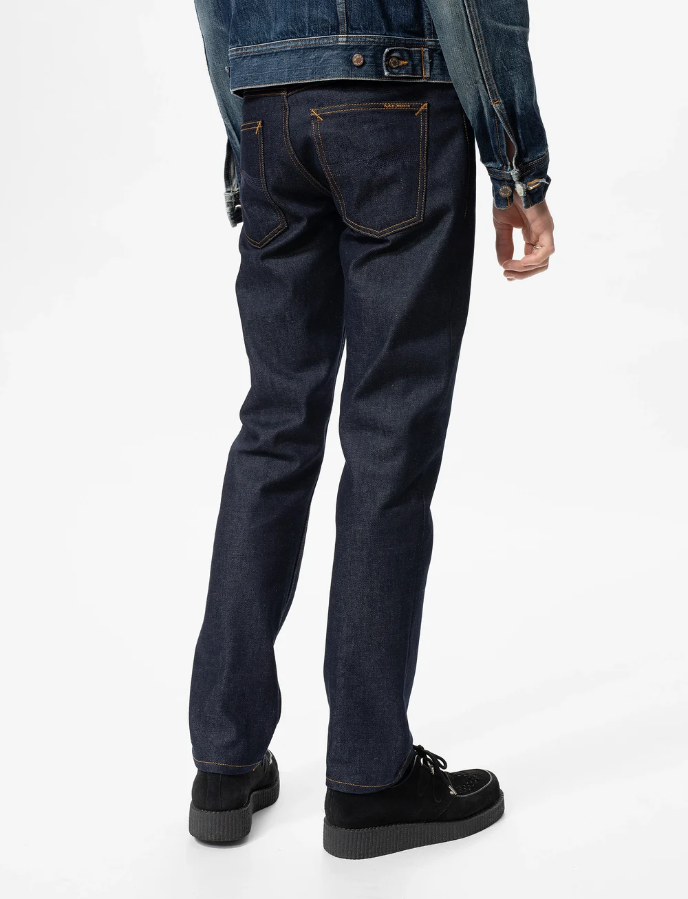 Nudie Jeans - Solid Ollie Dry Abyss - kitsad teksad - dry abyss - 4